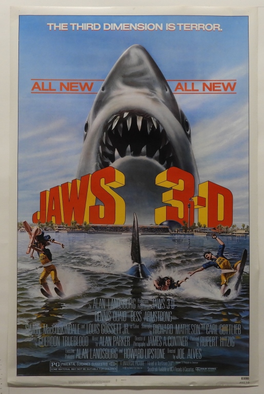 JAWS 3 D 1982 ONE SHEET MOVIE POSTER 35f886