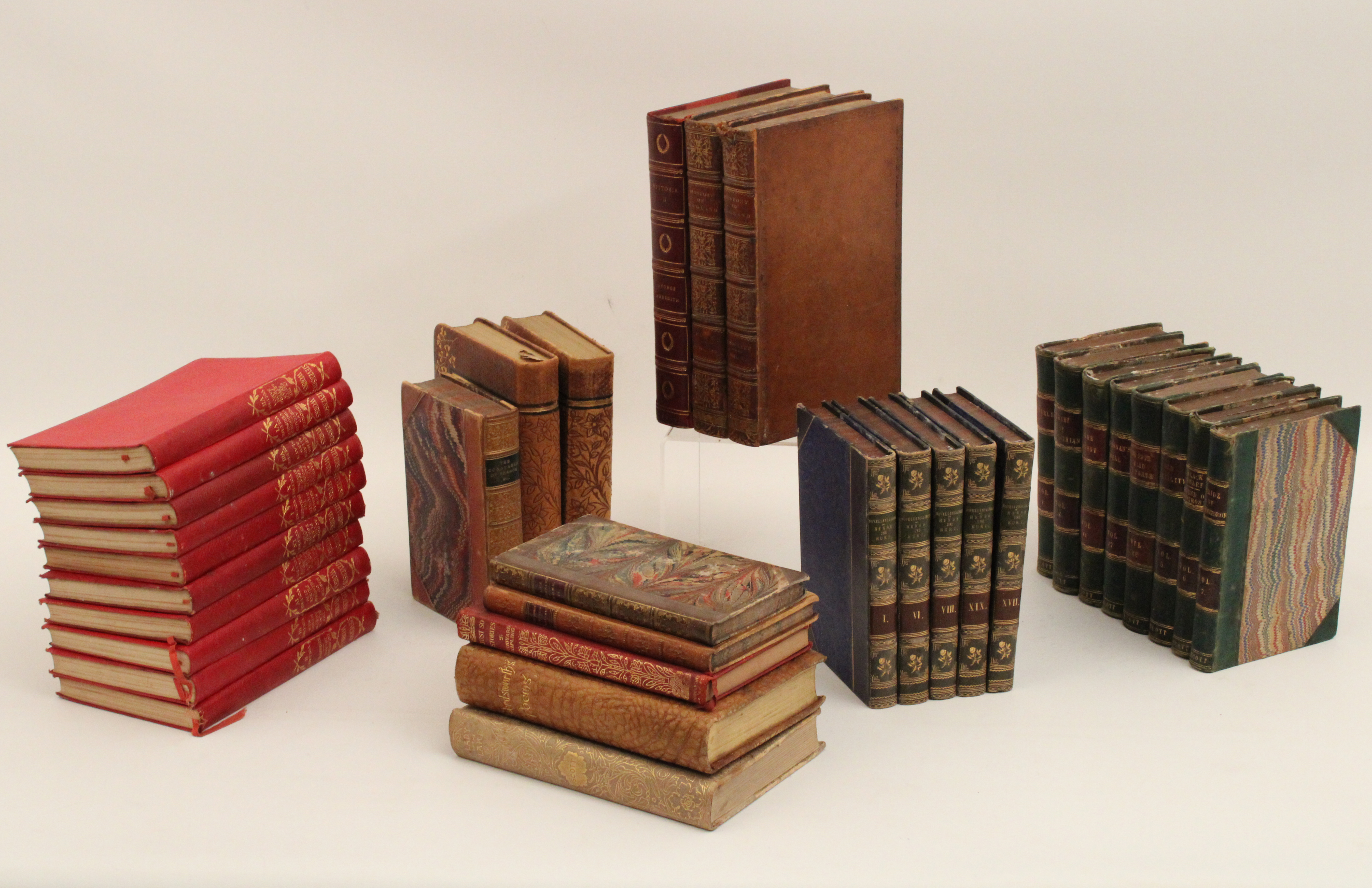 34 MISC LEATHER BOUND BOOKS 34