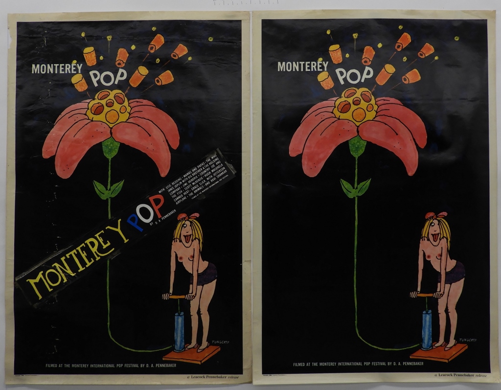 2 MONTEREY POP ONE SHEET MOVIE POSTERS