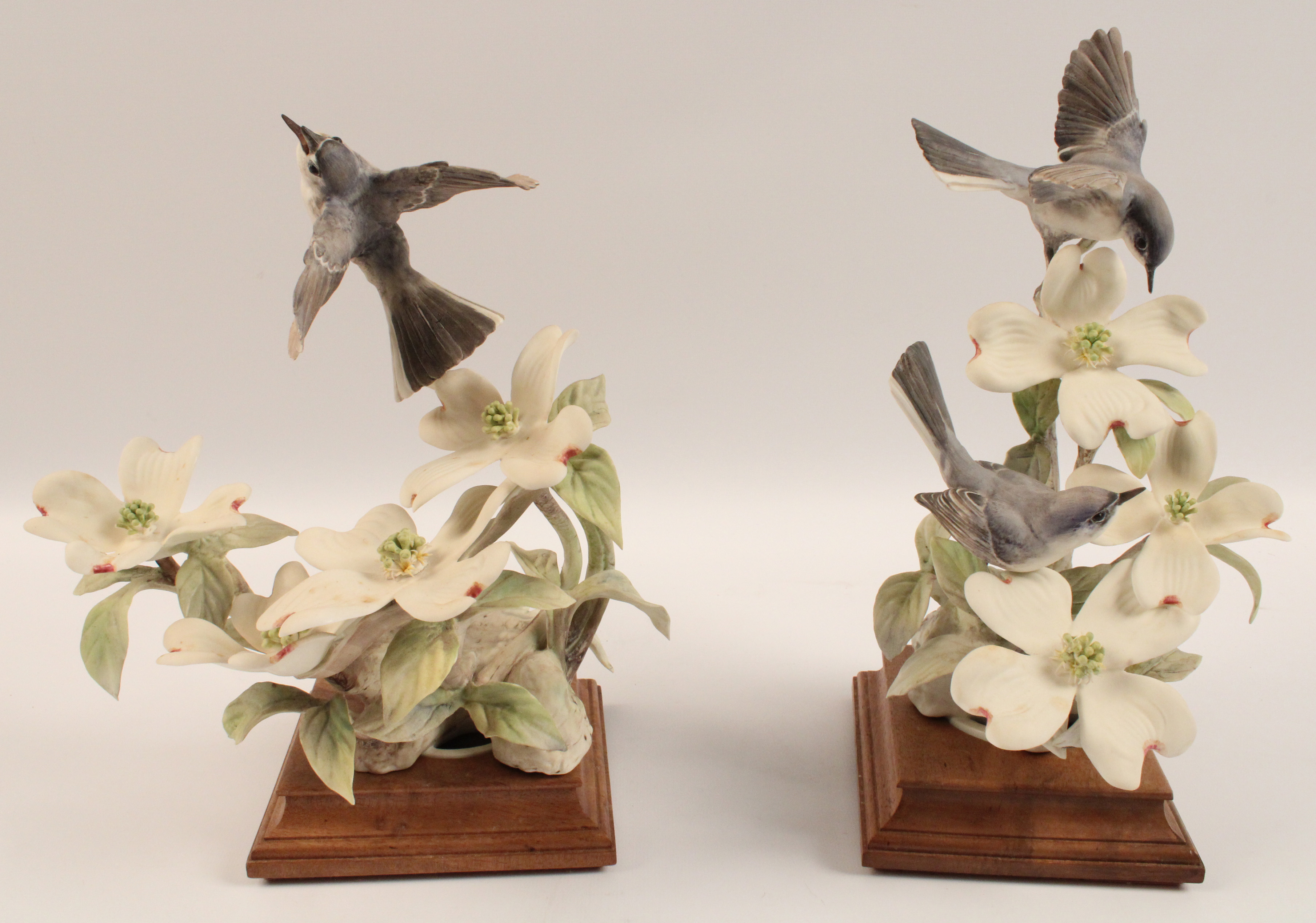 PR OF PORCELAIN BLUE GREY GNATCATCHERS 35f9ea