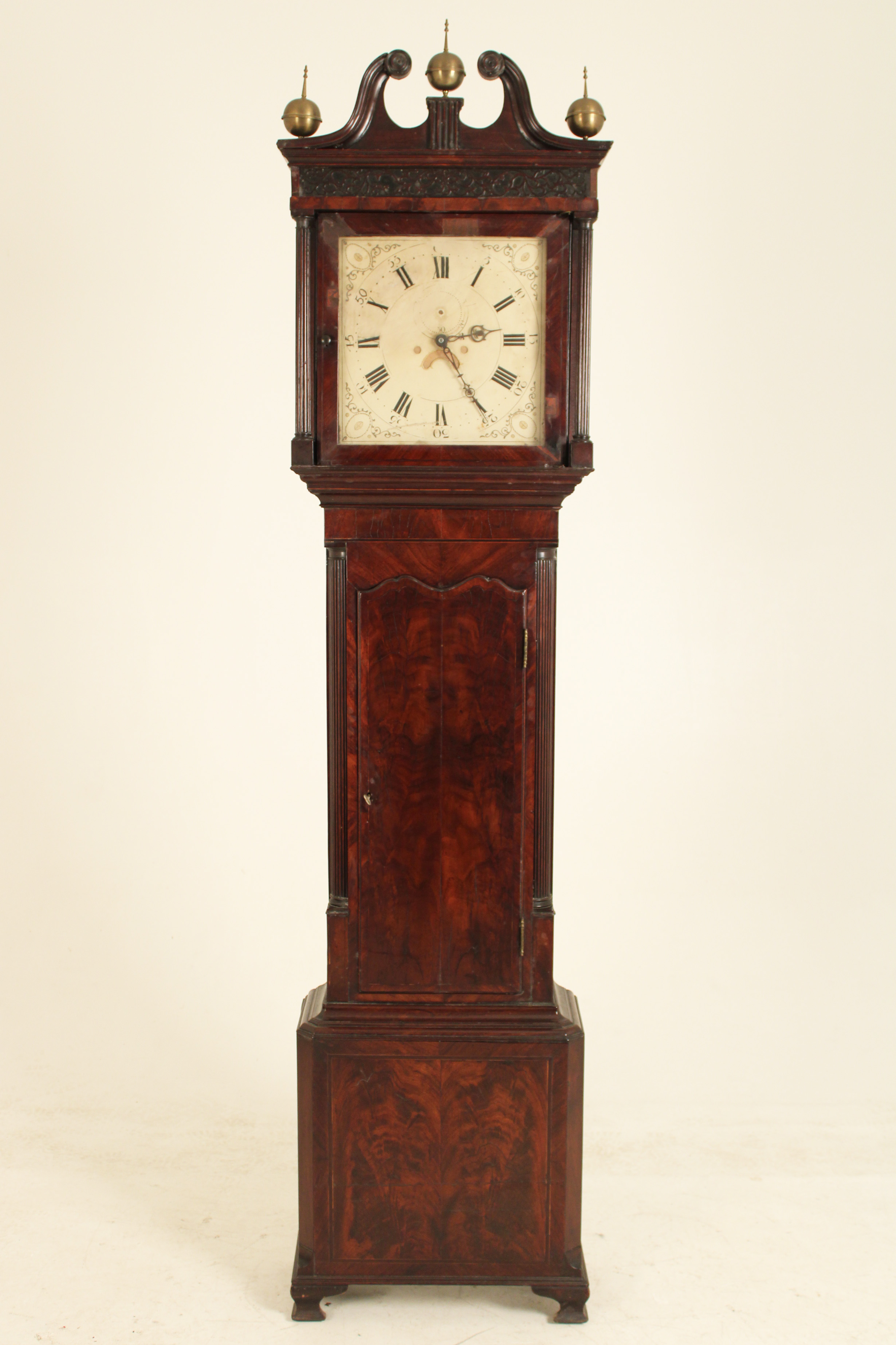 GEORGIAN MAHOGANY GRANDFATHER CLOCK