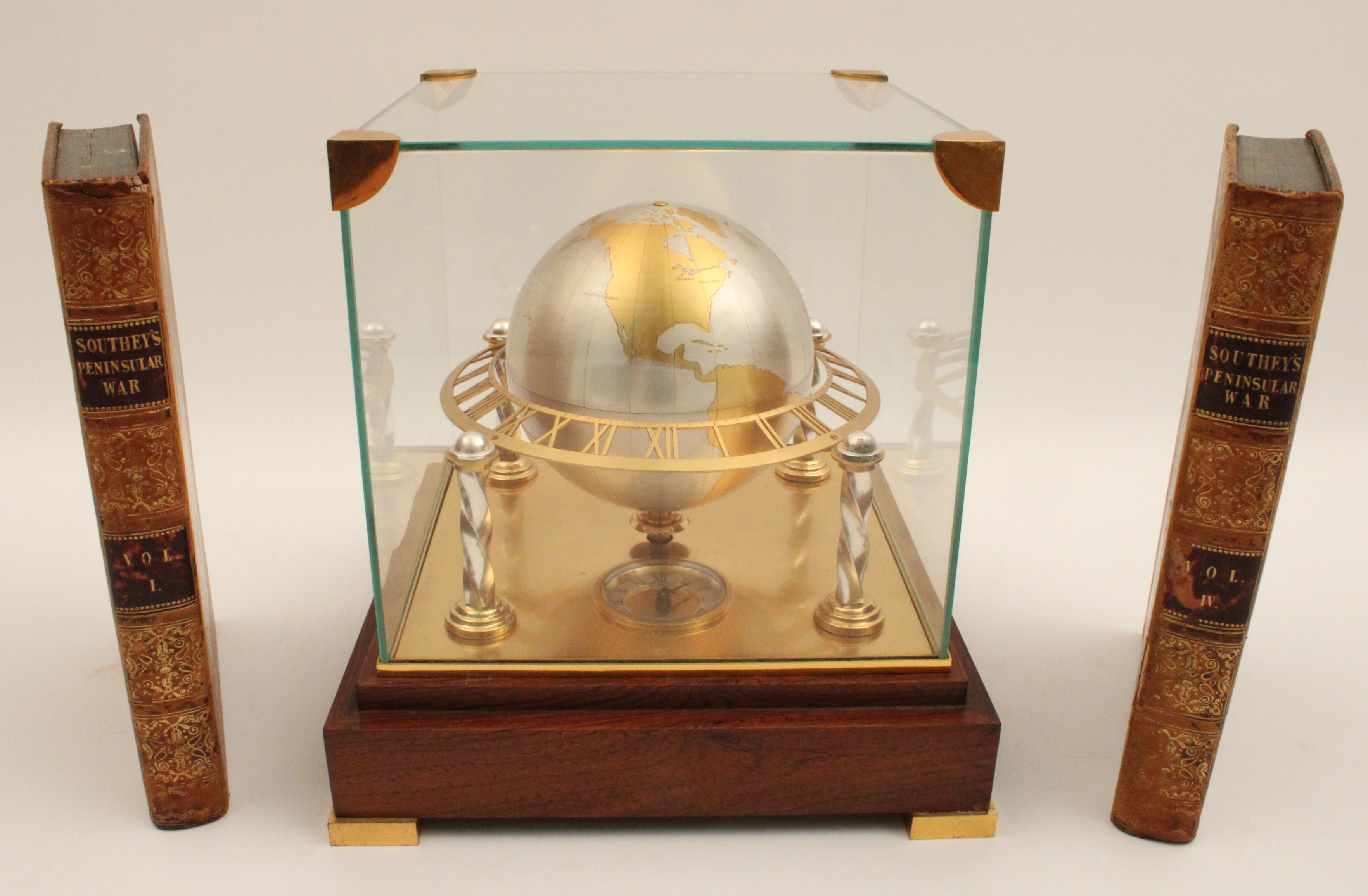 FRENCH GLOBE W/CLOCK, AND TWO 