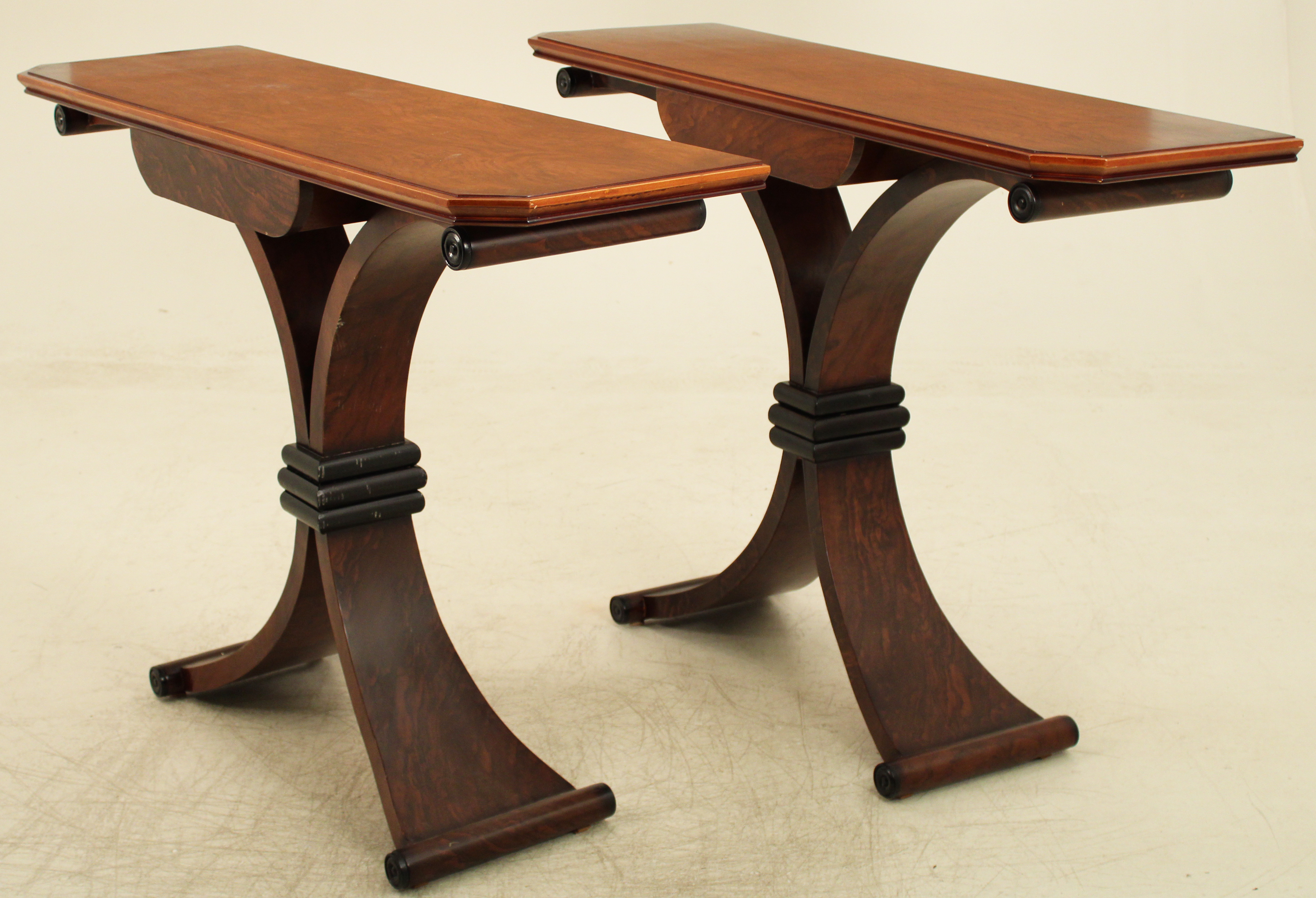 PR OF CONTEMPORARY FIGURED WALNUT 35faa3