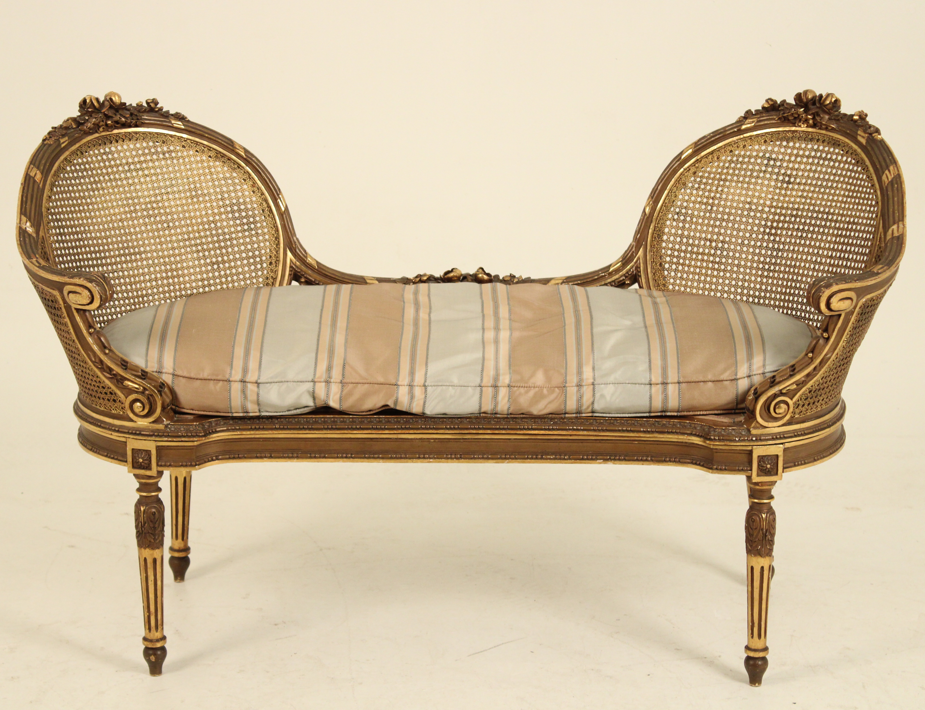 LOUIS XVI STYLE GILTWOOD AND CANE 35faed
