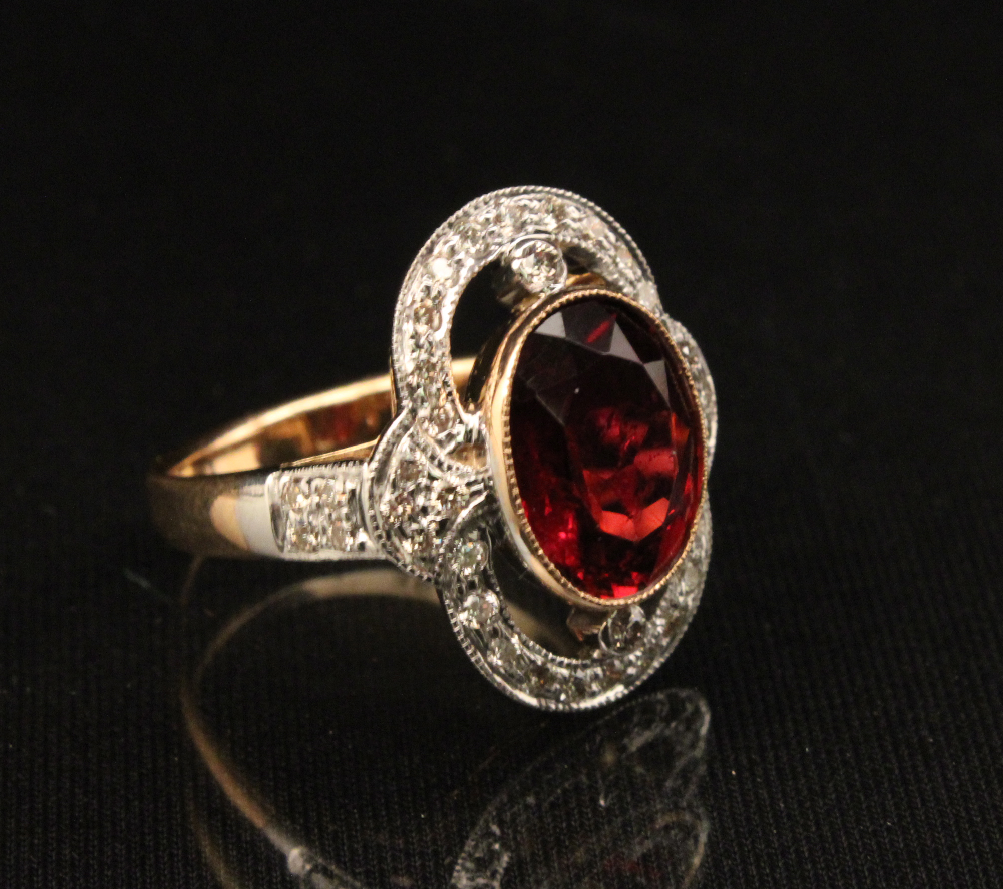 18K GOLD DIAMOND AND TOURMALINE