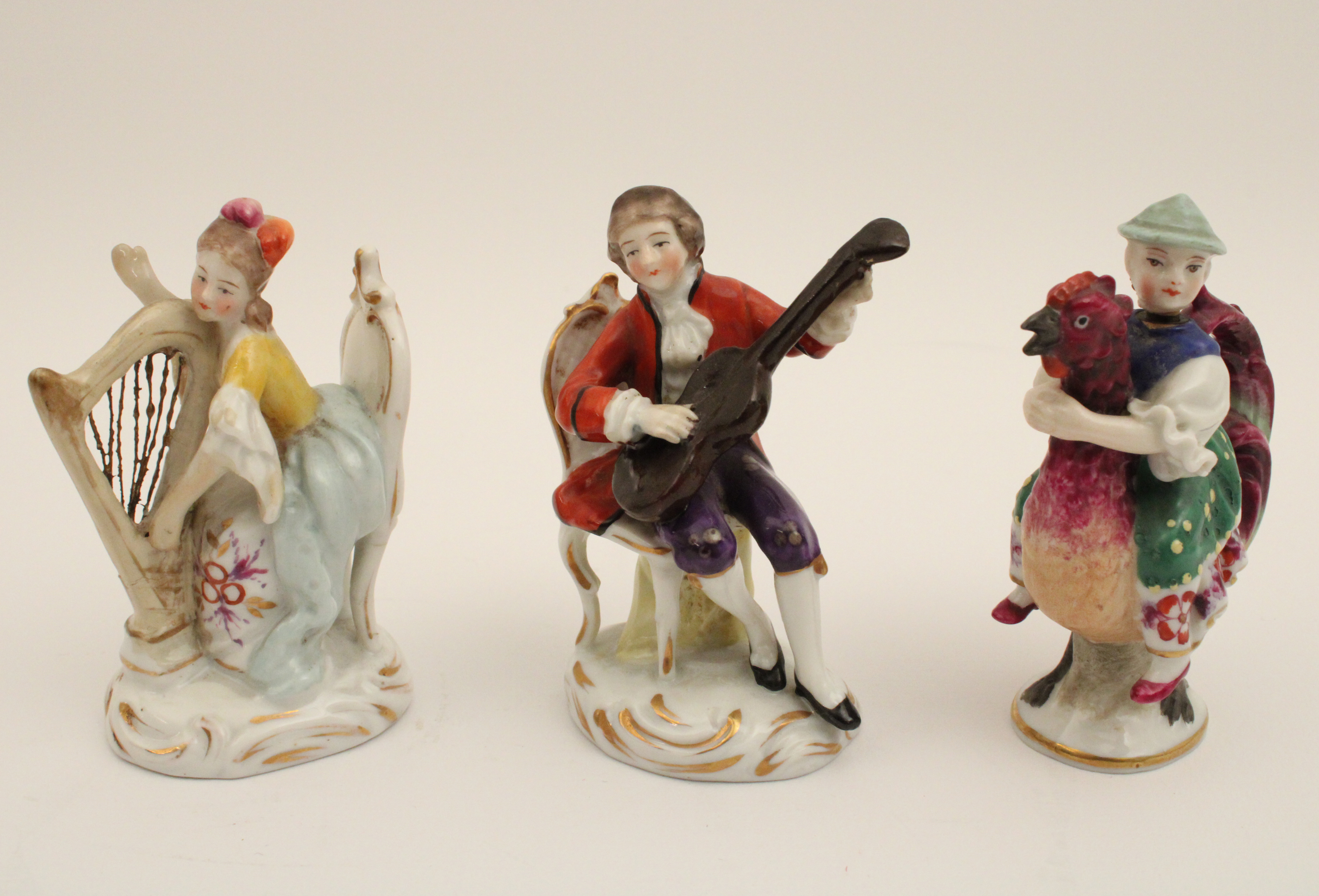 GROUP OF 3 SAXONY PORCELAIN FIGURINES