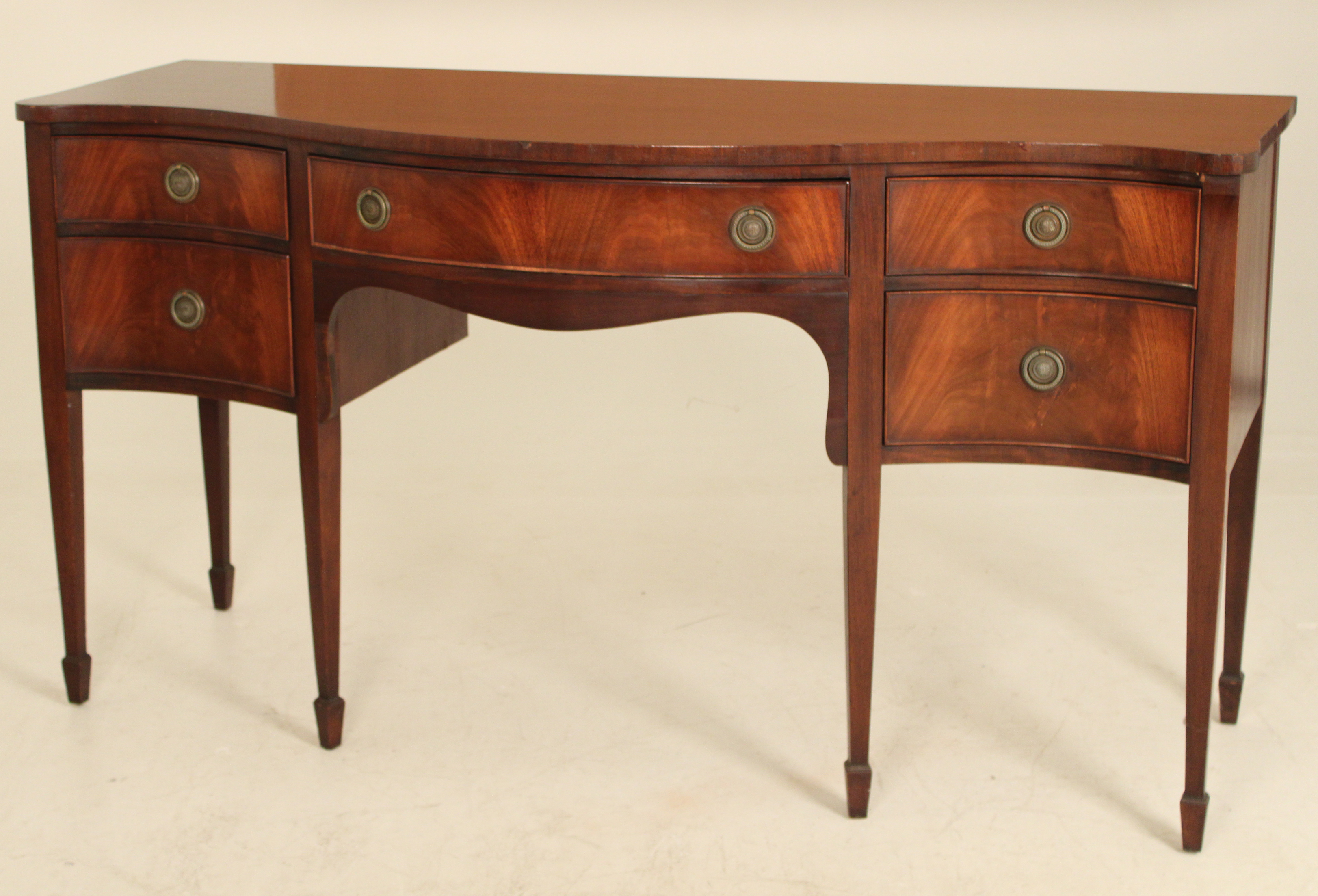 ENGLISH MAHOGANY SERPENTINE SIDEBOARD