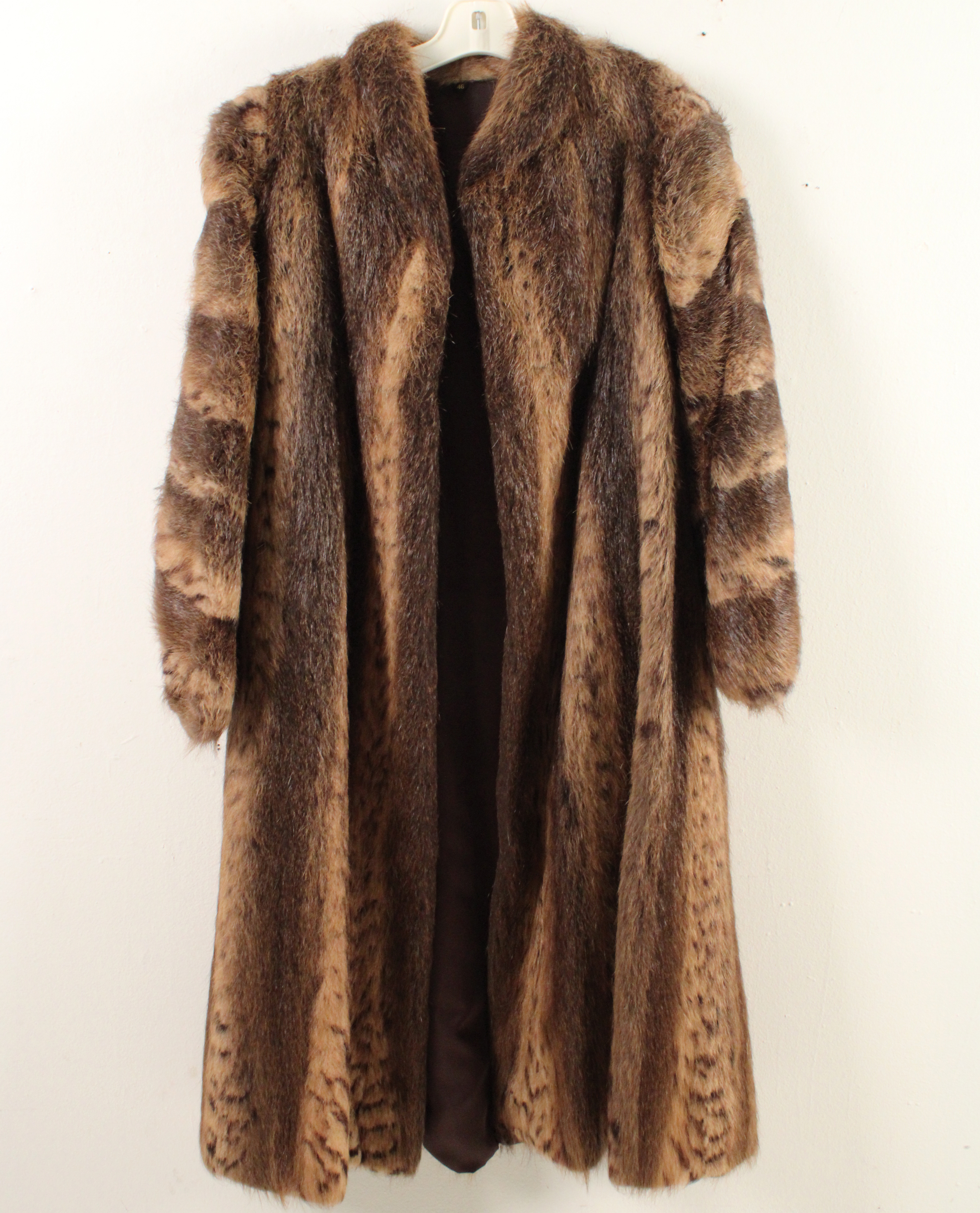 FULL LENGTH BROWN BLACK FUR COAT 35fc0f