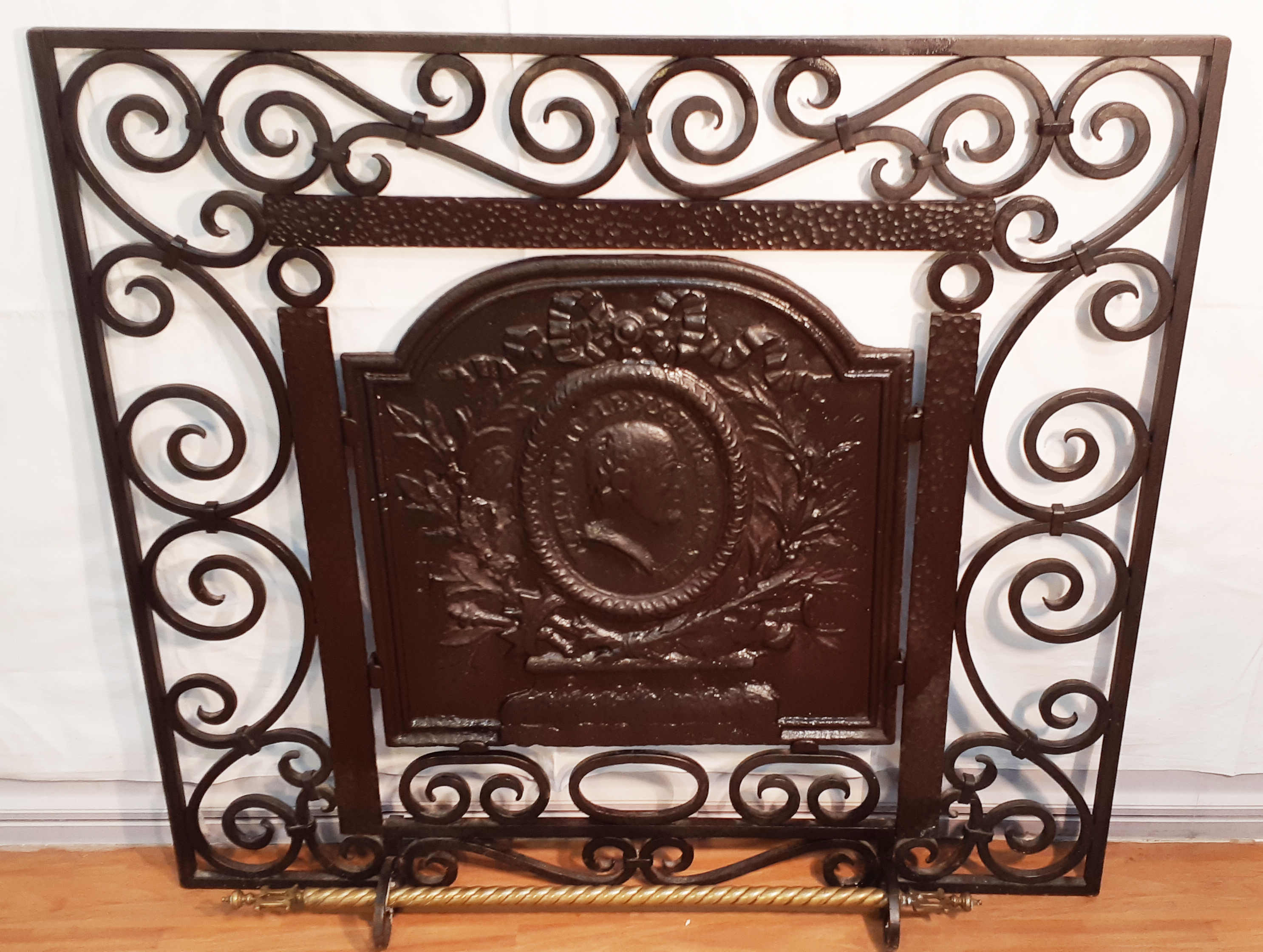 HEAVY WROUGHT IRON FRENCH FIRE 35fc1b