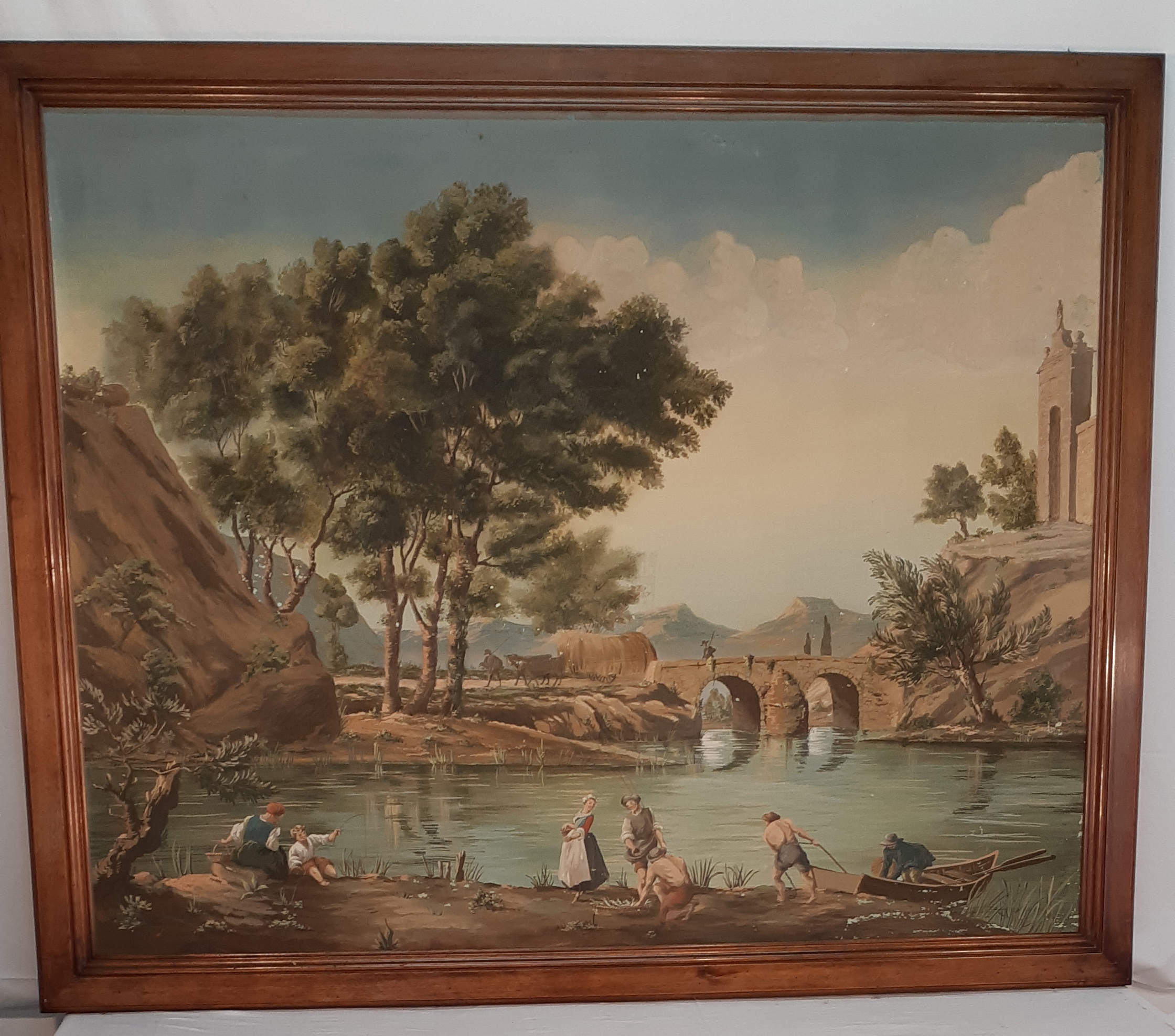 LARGE FRAMED EUROPEAN O C LANDSCAPE 35fc14