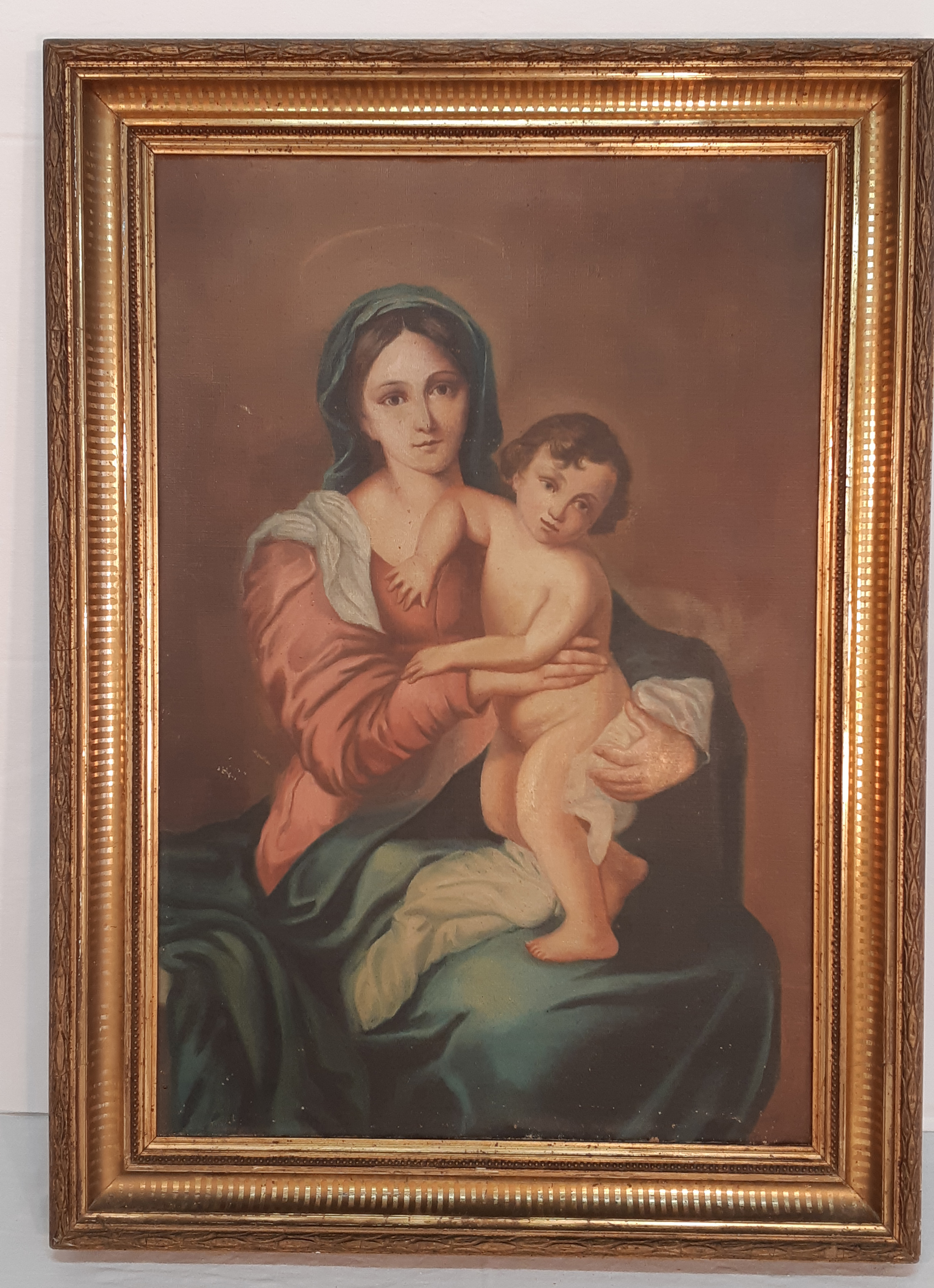 LATE 19TH C. O/C PAINTING OF MADONNA