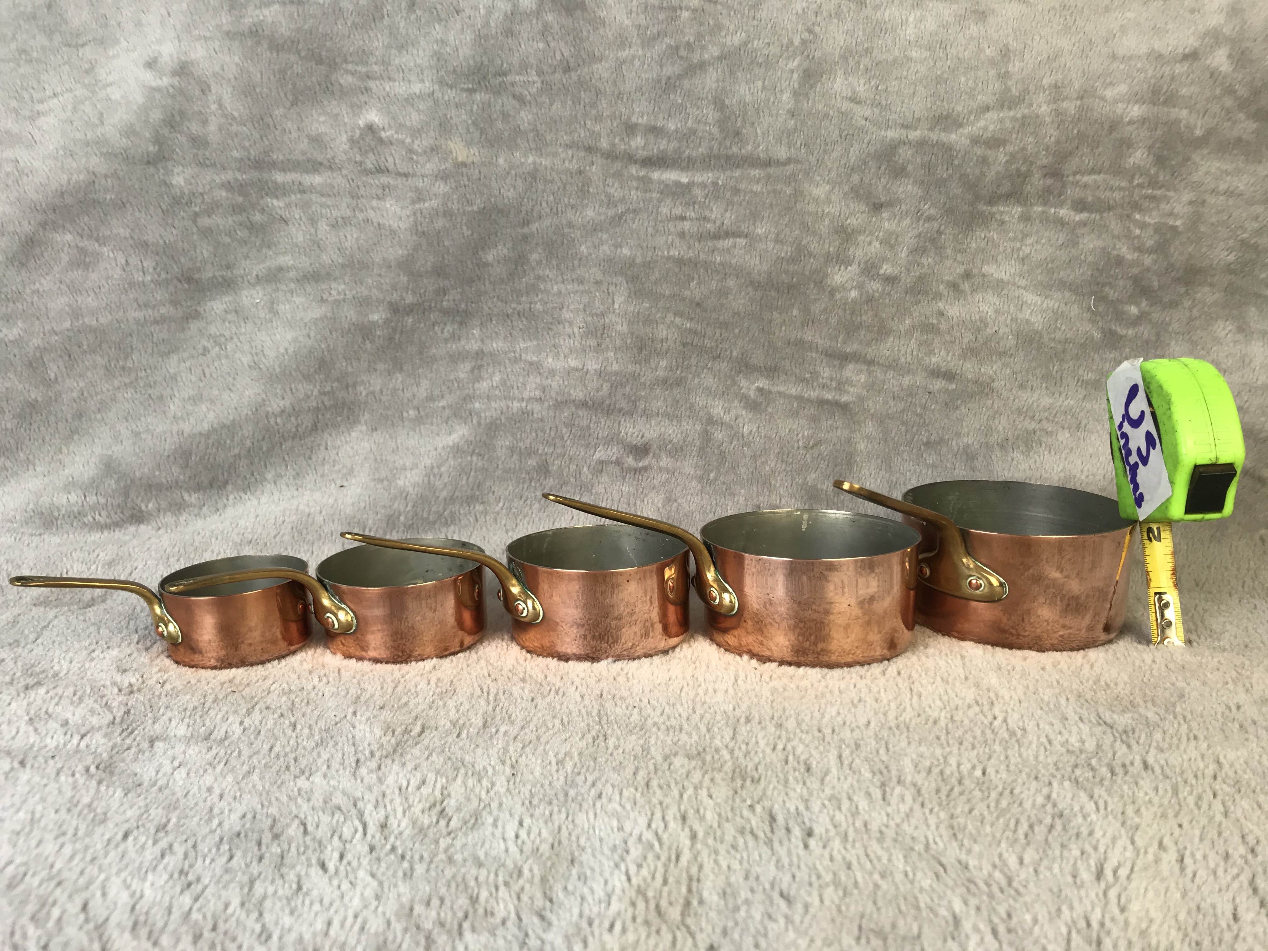 GRADUATING SET OF 5 COPPER SAUTE