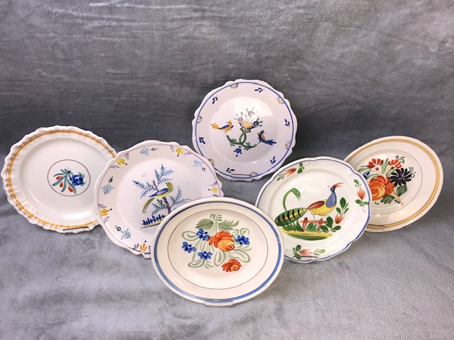 6 MISC FRENCH FAIENCE PLATES 6 35fc68