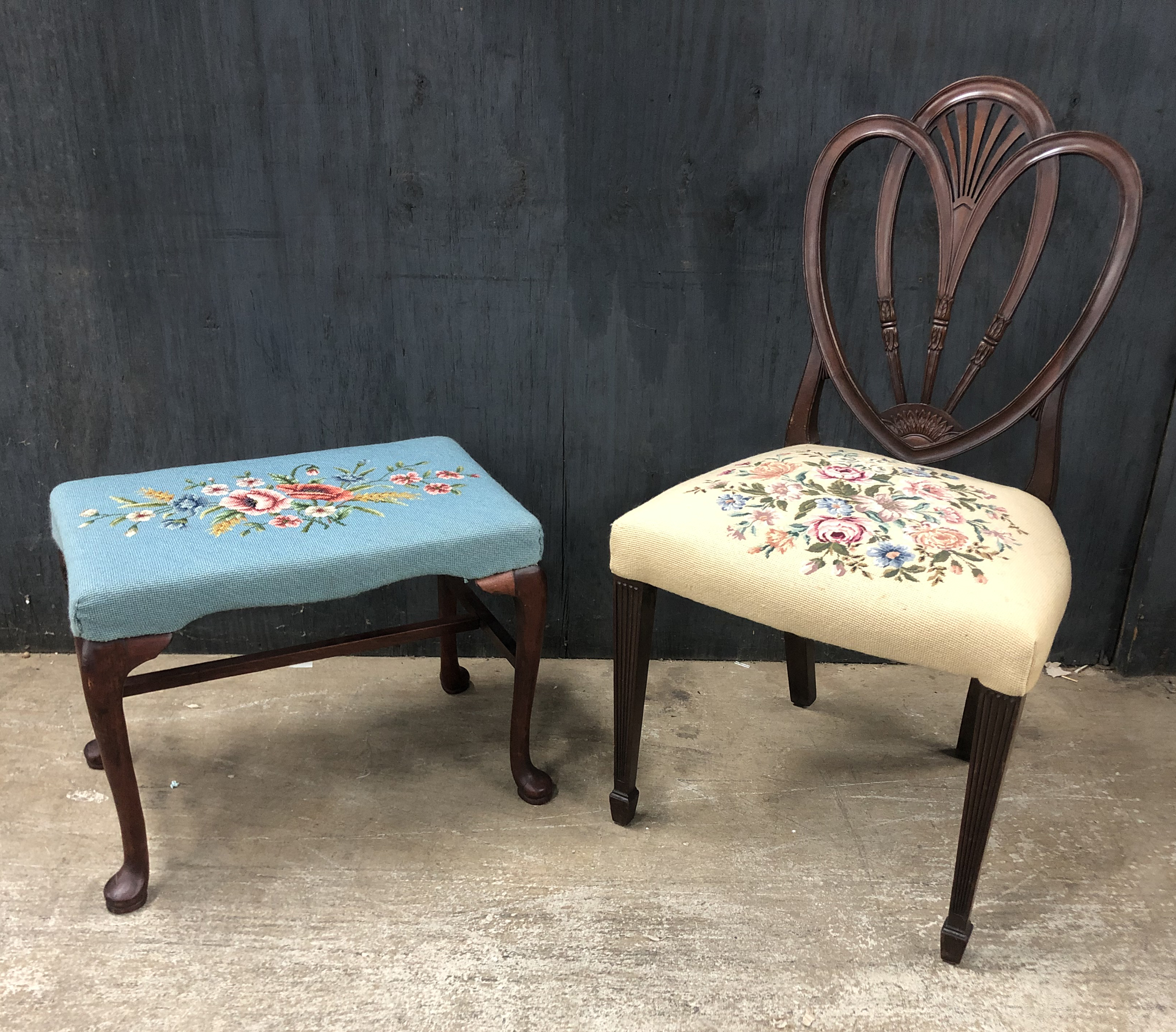 HEPPLEWHITE NEEDLEPOINT CHAIR AND 35fd1b