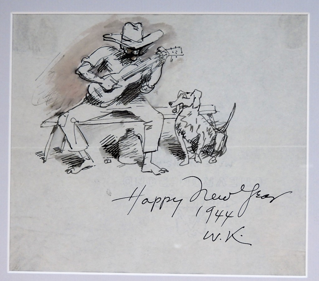 WALT FRANCIS KUHN WC & INK HAPPY NEW