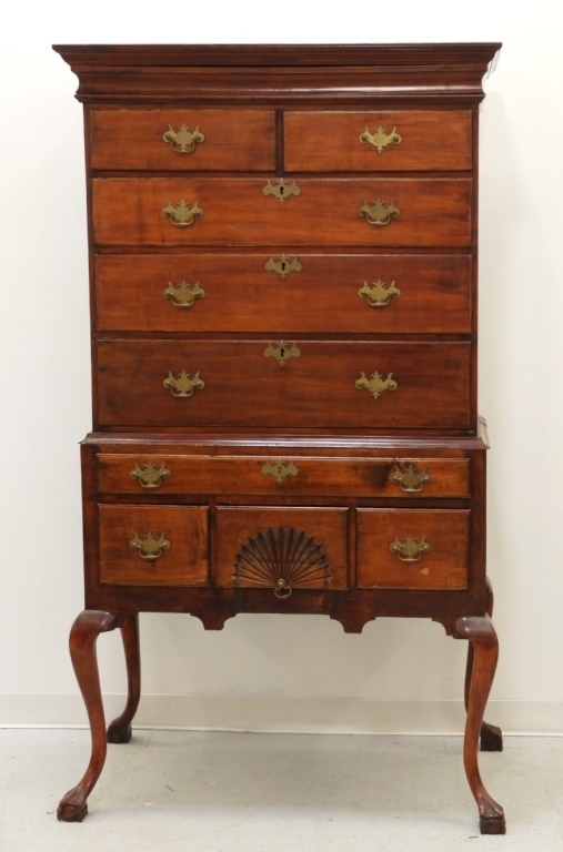 18C NEW ENGLAND CHIPPENDALE CHERRY