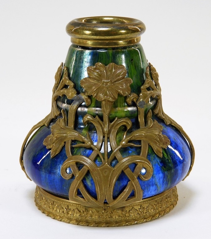 CAMILLE FAURE ART NOUVEAU ENAMELED COPPER