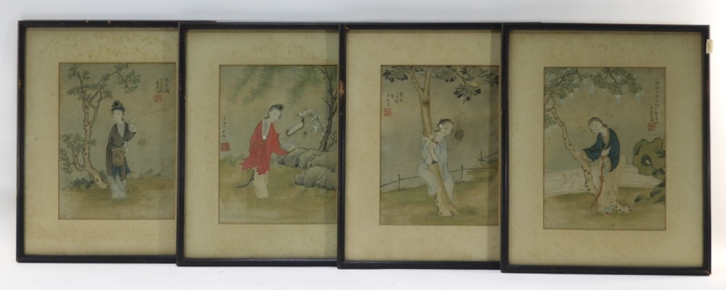 SET 4 18C. CHINESE WC PAINTINGS