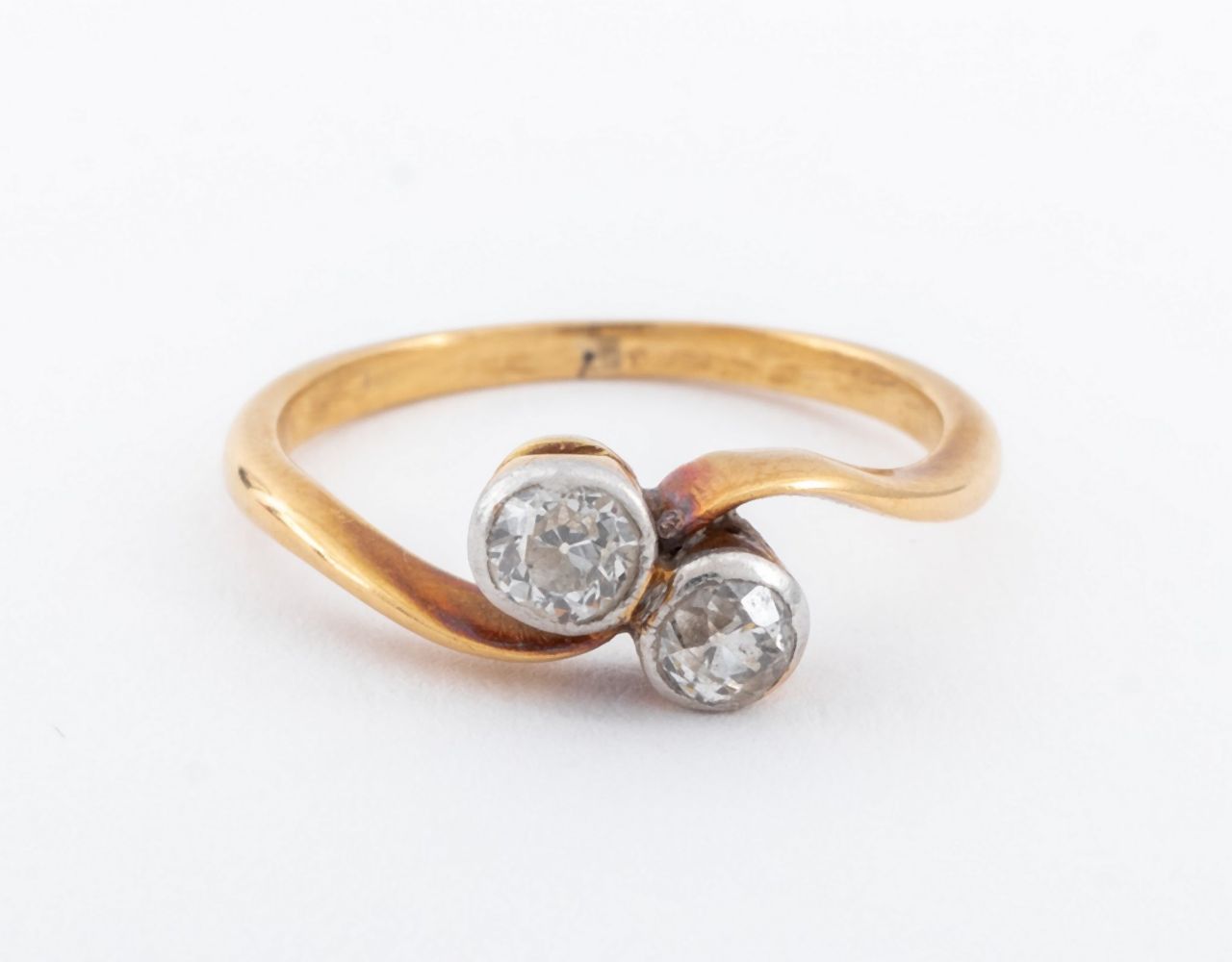 ANTIQUE 18K YELLOW GOLD DIAMOND 35feb0