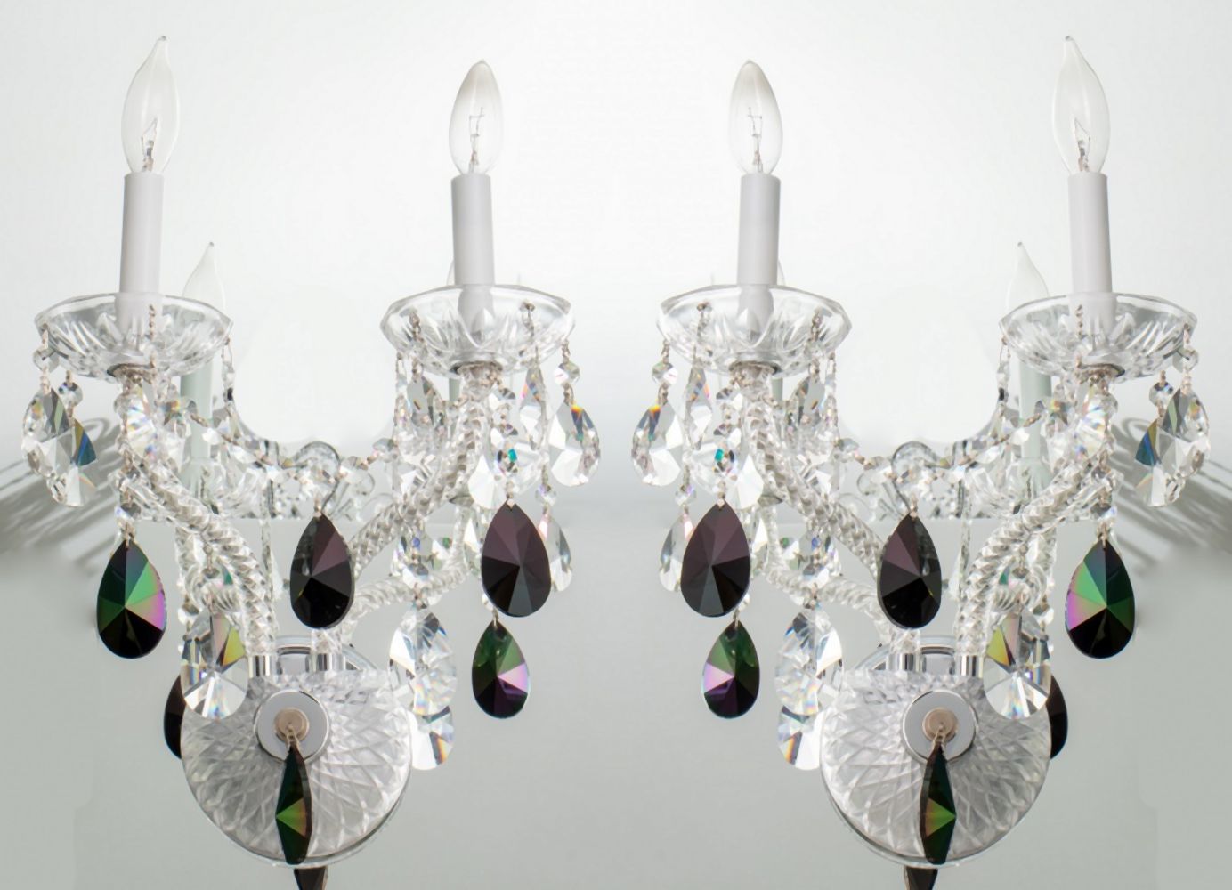 HOLLYWOOD REGENCY 2 ARM WALL SCONCES  35fef9