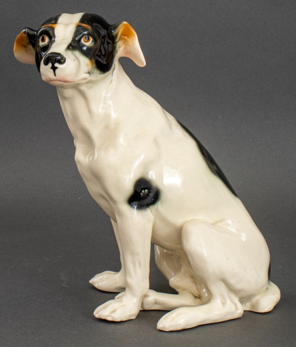 EUROPEAN GLAZED CERAMIC FIGURE