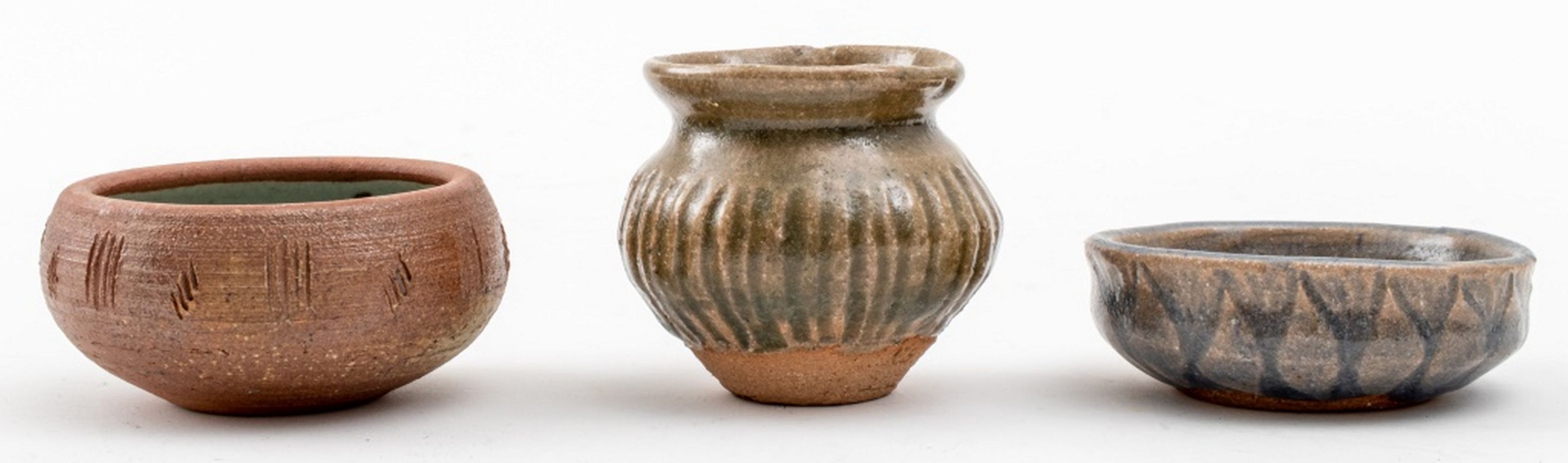 ENGLISH DIMINUTIVE ART POTTERY VESSELS,