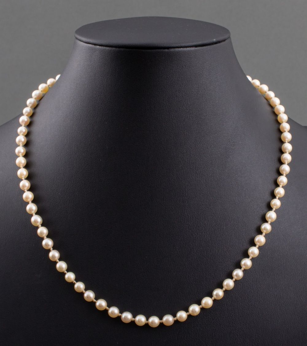 CULTURED PEARL NECKLACE 14K WHITE 35ff34