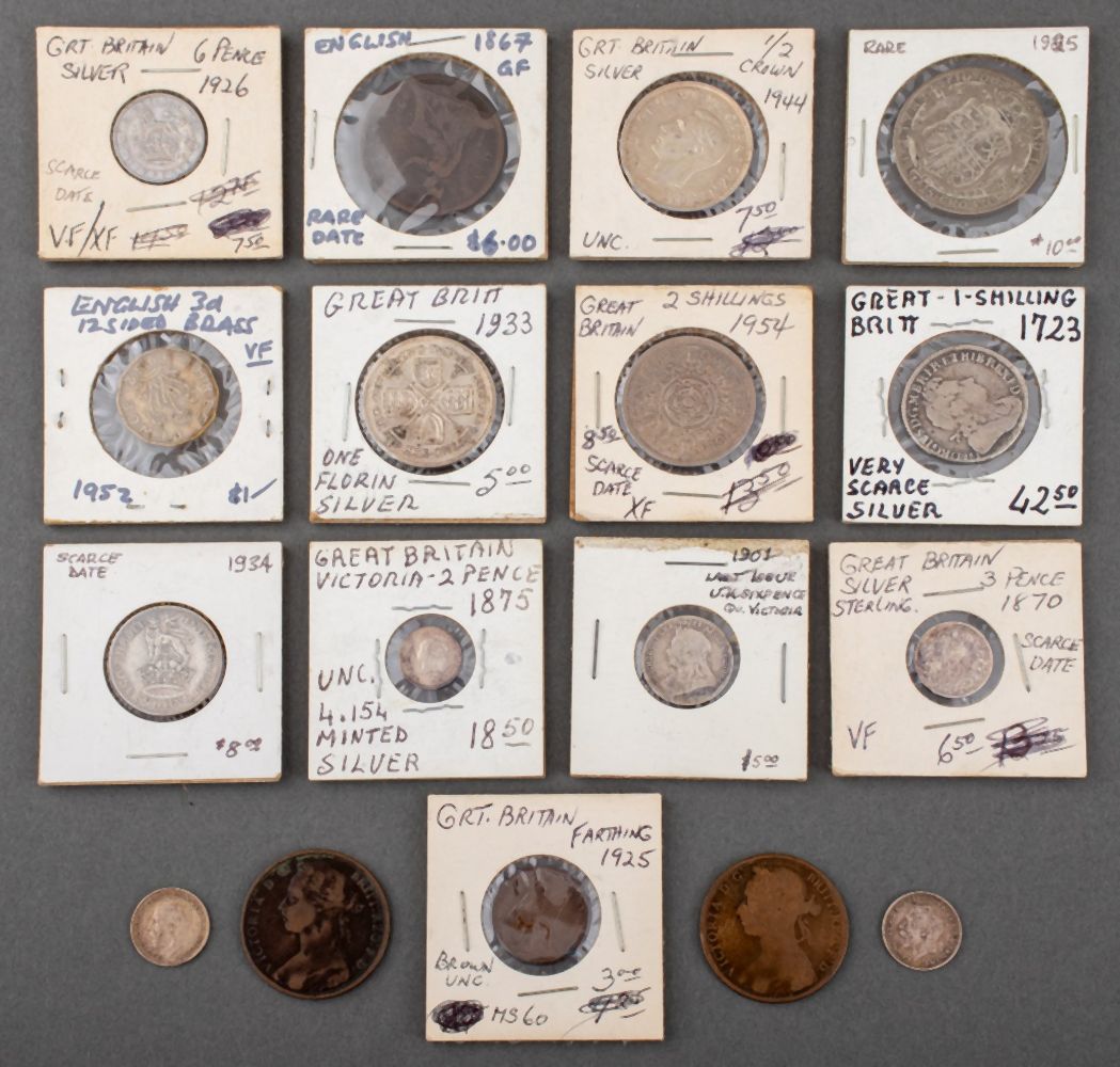 EARLY BRITISH COINS, 17 PIECES Group