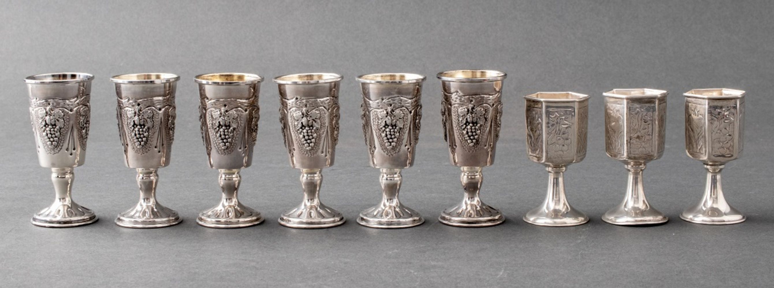 JUDAICA STERLING SILVER WINE CUPS  35ff7a