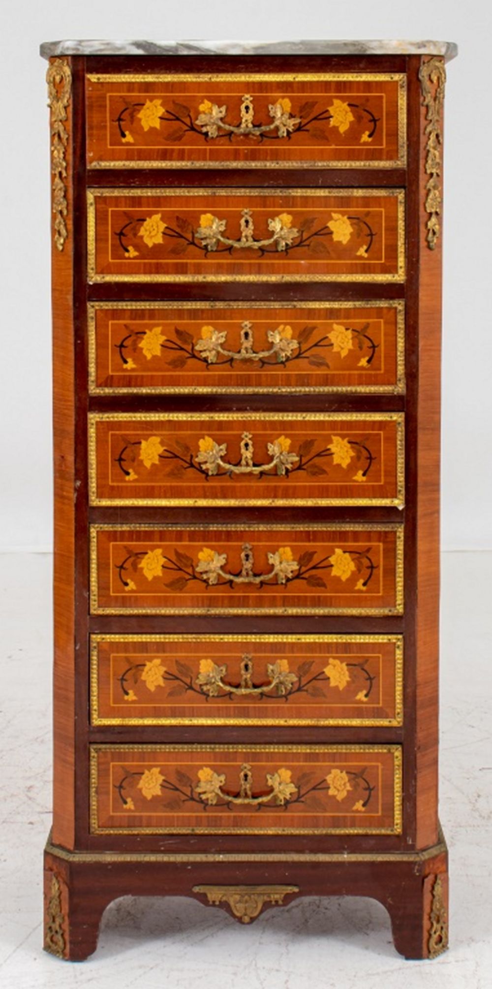 LOUIS XVI STYLE ORMOLU-MOUNTED MARQUETRY