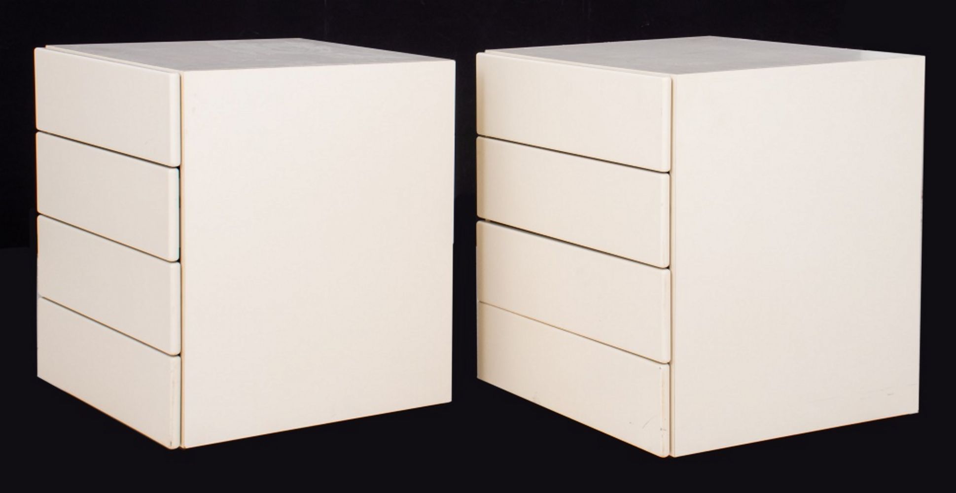 POST MODERN WHITE NIGHTSTANDS  360006