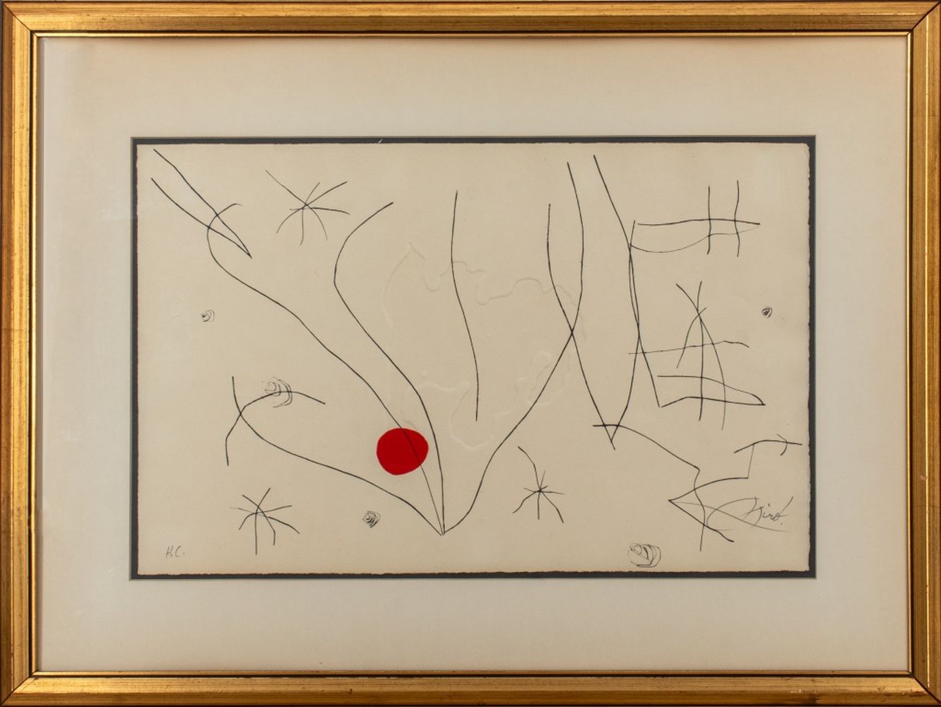 JOAN MIRO "L'ISSUE DEROBEE 8" DRYPOINT,