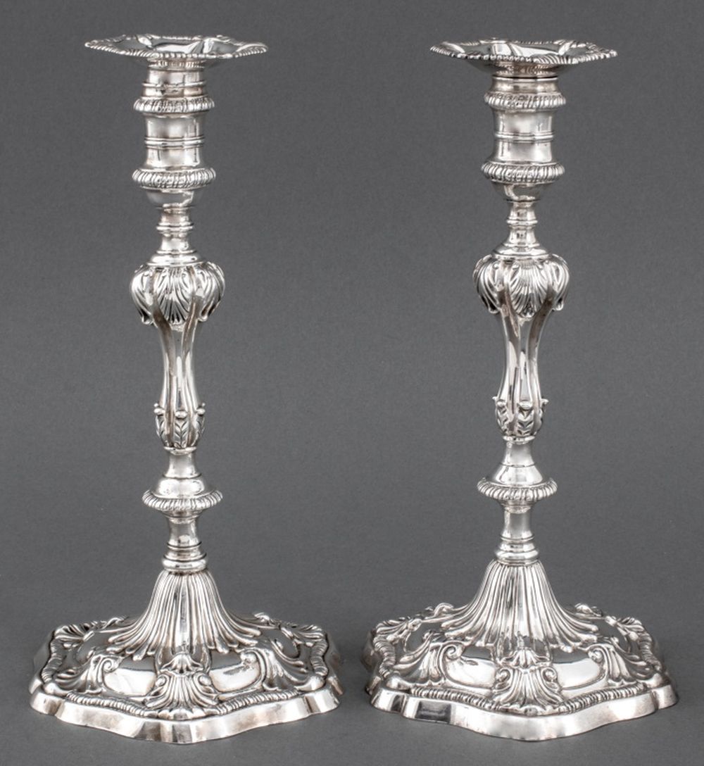 GEORGE III STERLING SILVER CANDLESTICKS  36004d