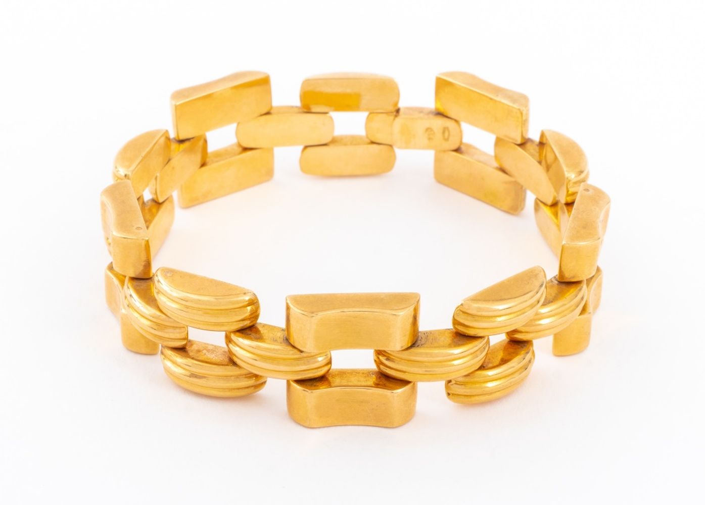 18K YELLOW GOLD RETRO STYLE LINK