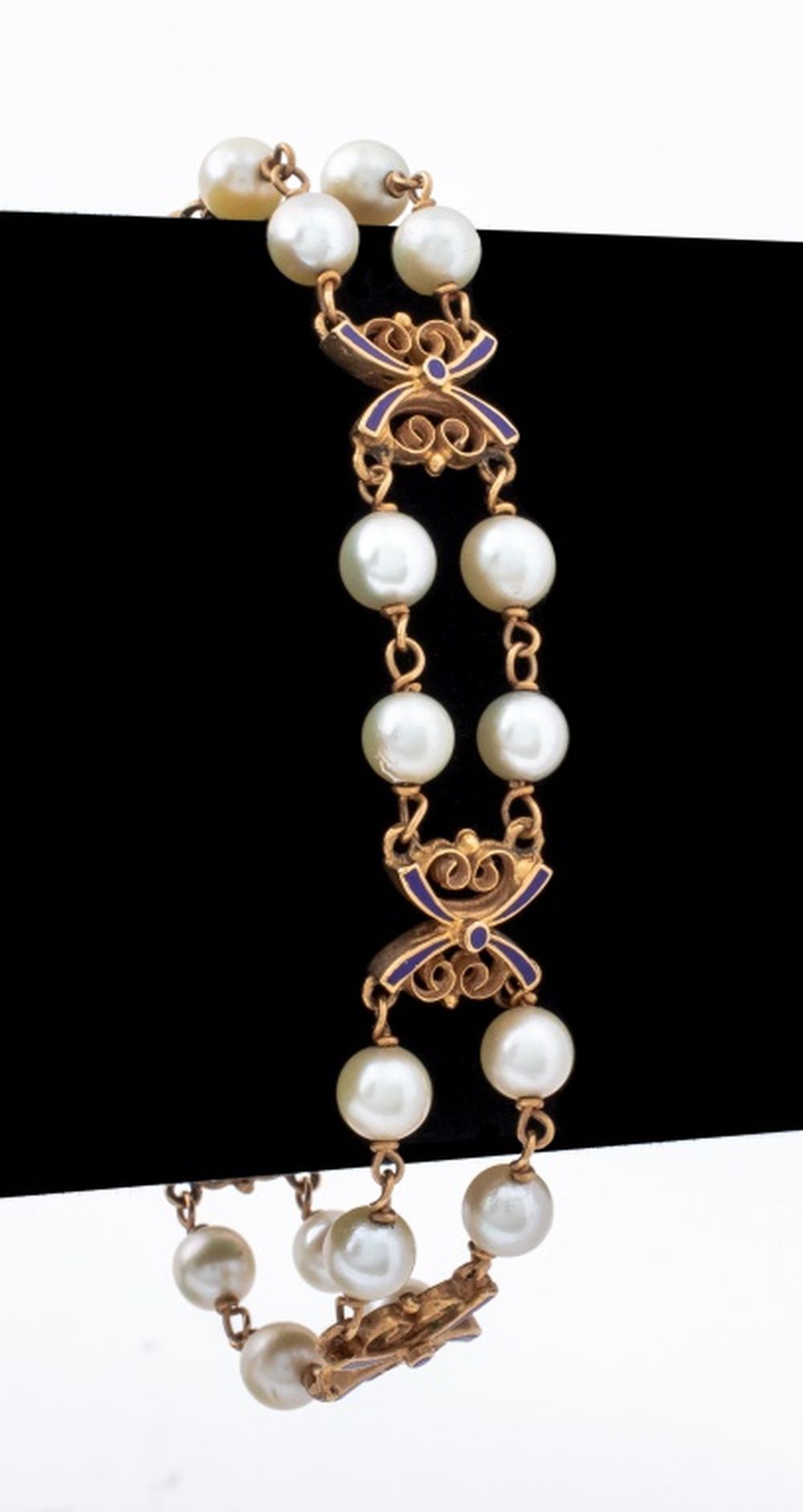 VINTAGE 14K CULTURED PEARL DOUBLE