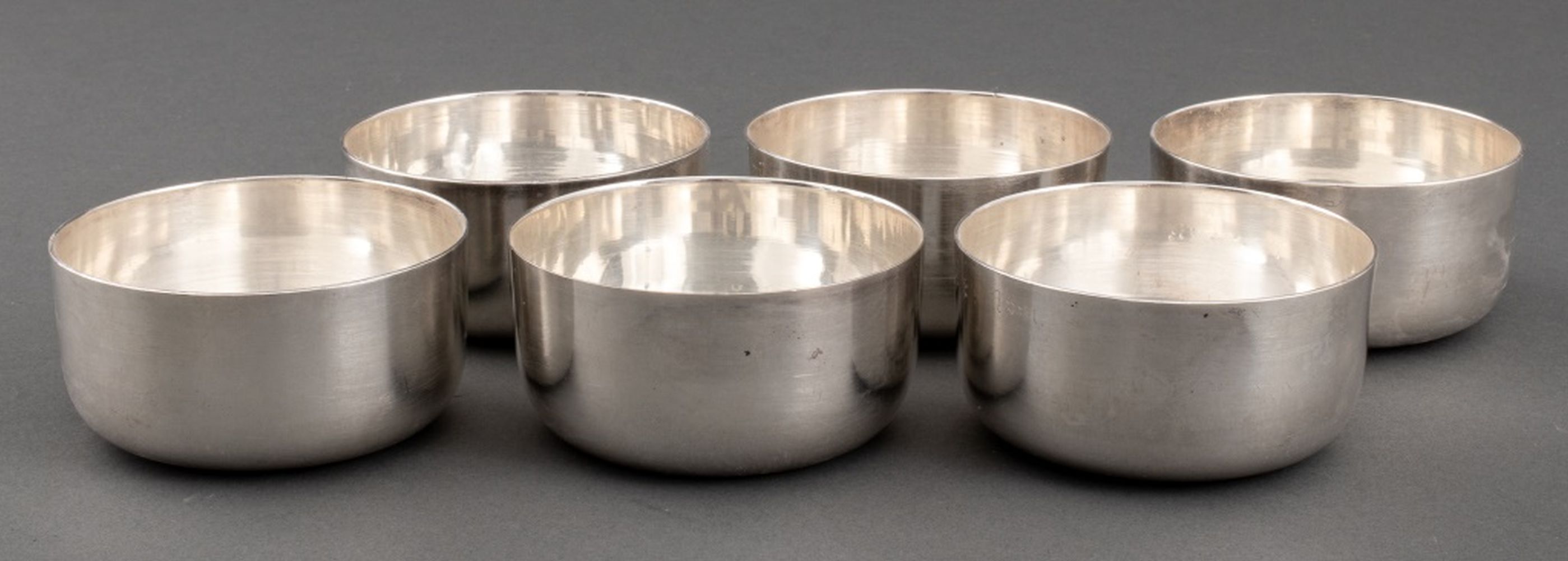 INDIAN SILVER RICE BOWLS, 6 Group