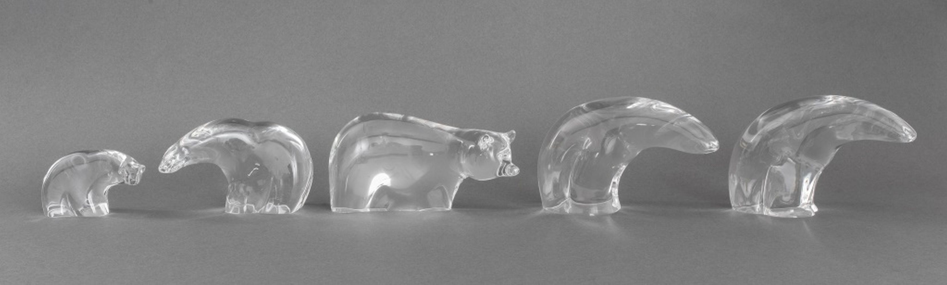 STEUBEN GLASS GROUP OF BEAR SCULPTURES  360135