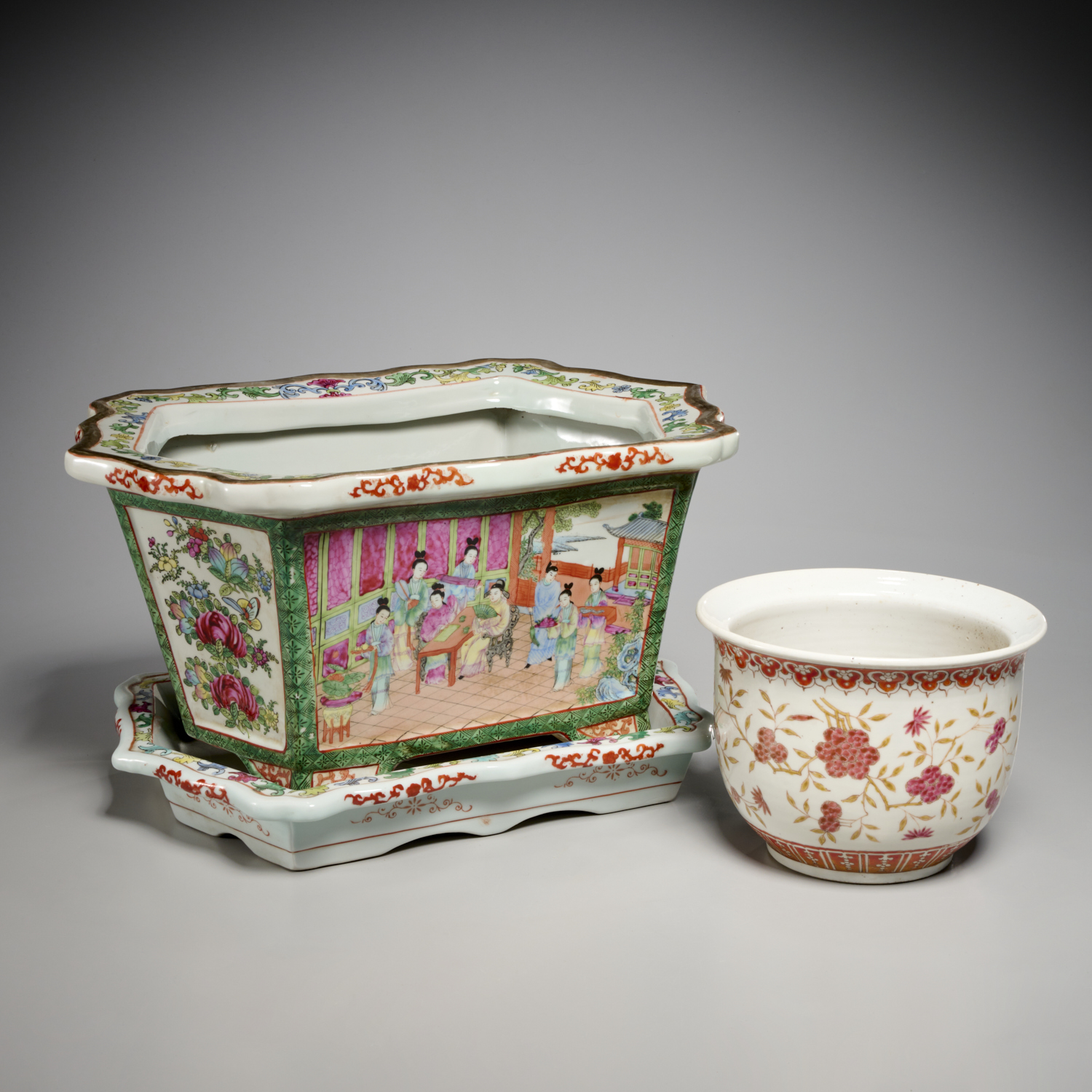 (2) CHINESE ENAMELED PORCELAIN