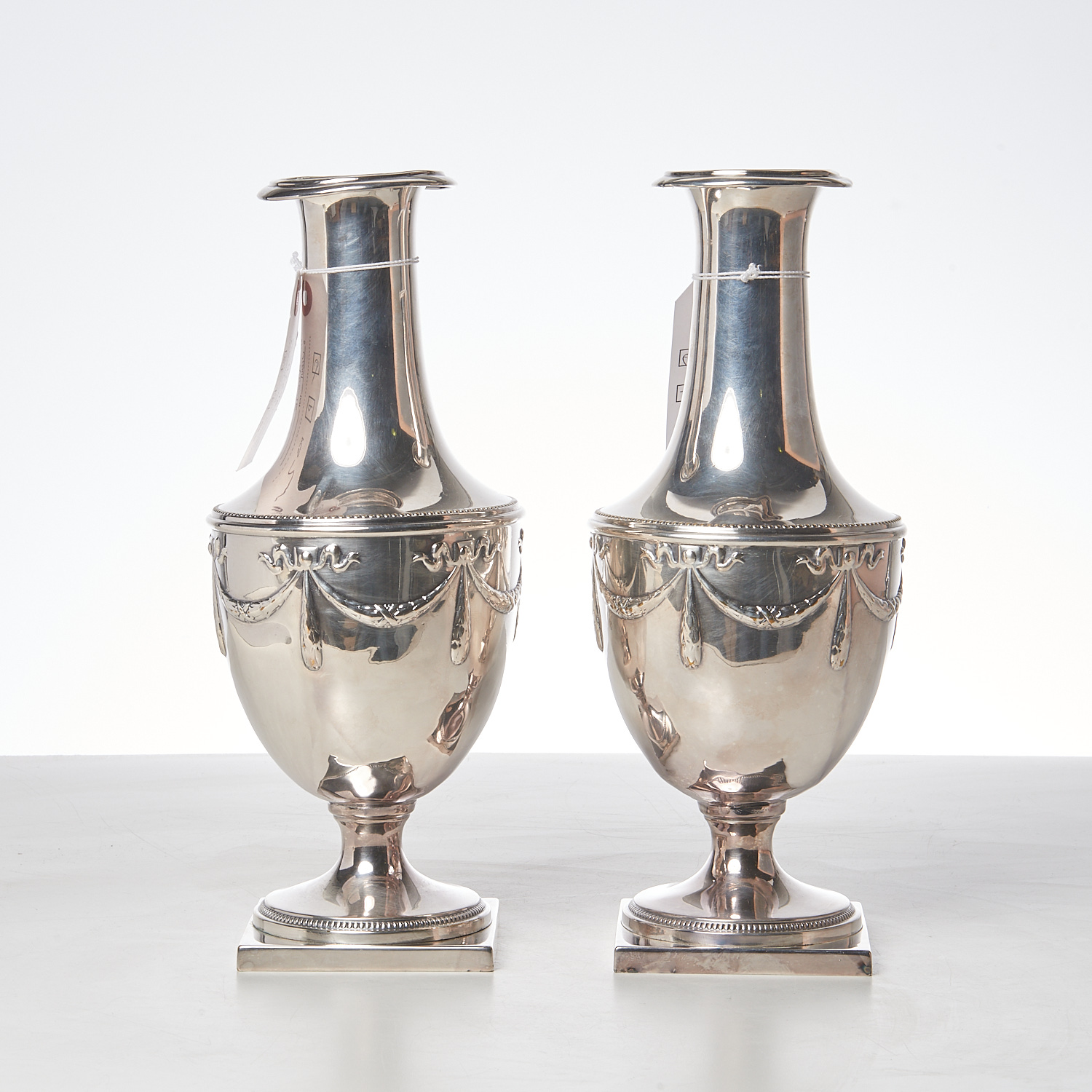 PAIR NEO CLASSICAL SILVER PLATED 3601eb