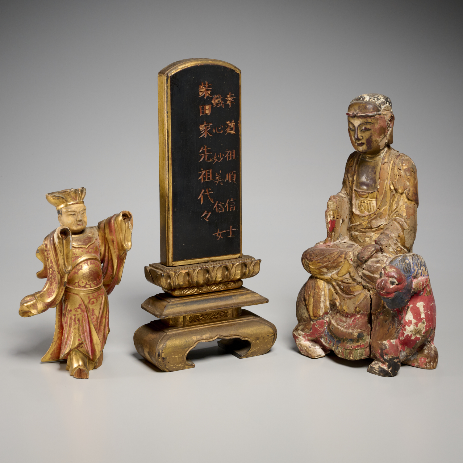 GROUP CHINESE LACQUERED AND GILT 360205