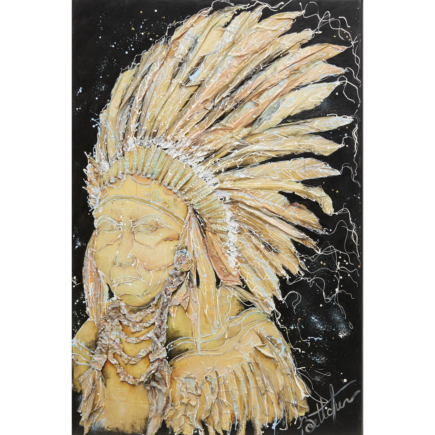 BETTCHER INDIAN CHIEF LARGE COLLAGE 360270