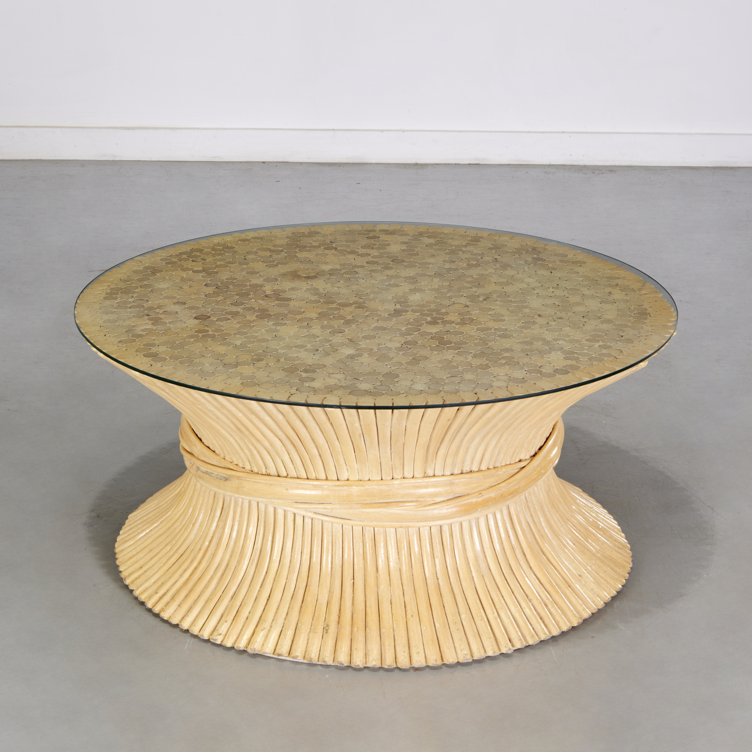 MCGUIRE SHEAF OF WHEAT COFFEE TABLE