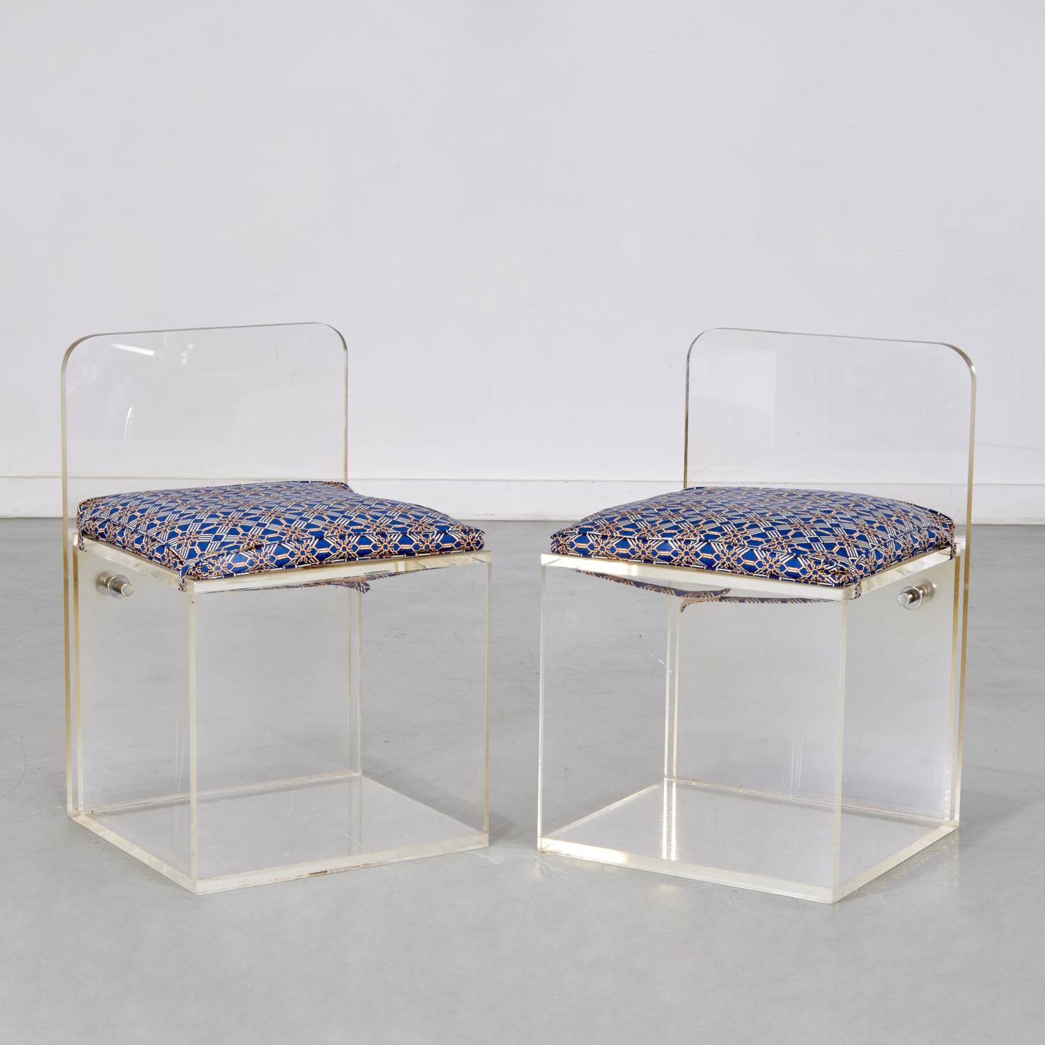 PAIR CUSTOM LUCITE SLIPPER CHAIRS 3602ae