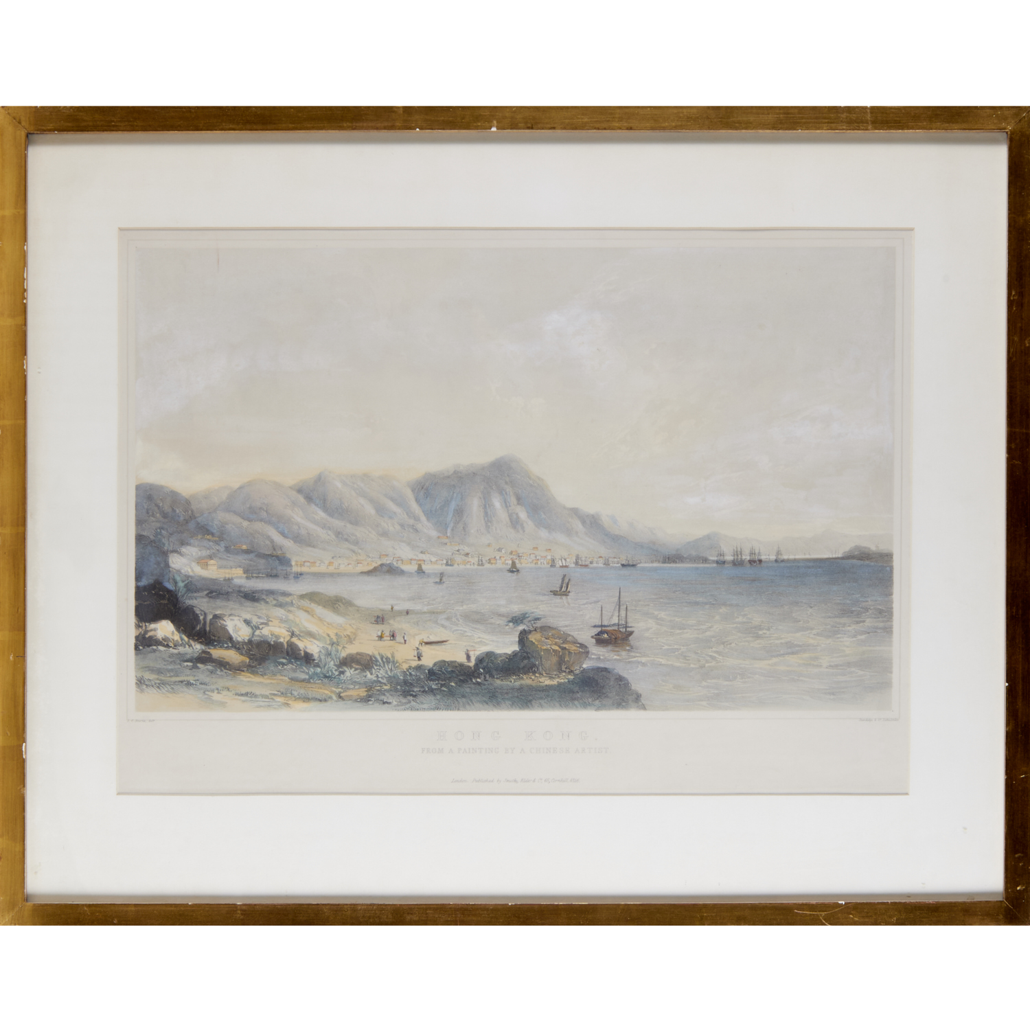 VIEW OF HONG KONG, COLOR LITHOGRAPH,