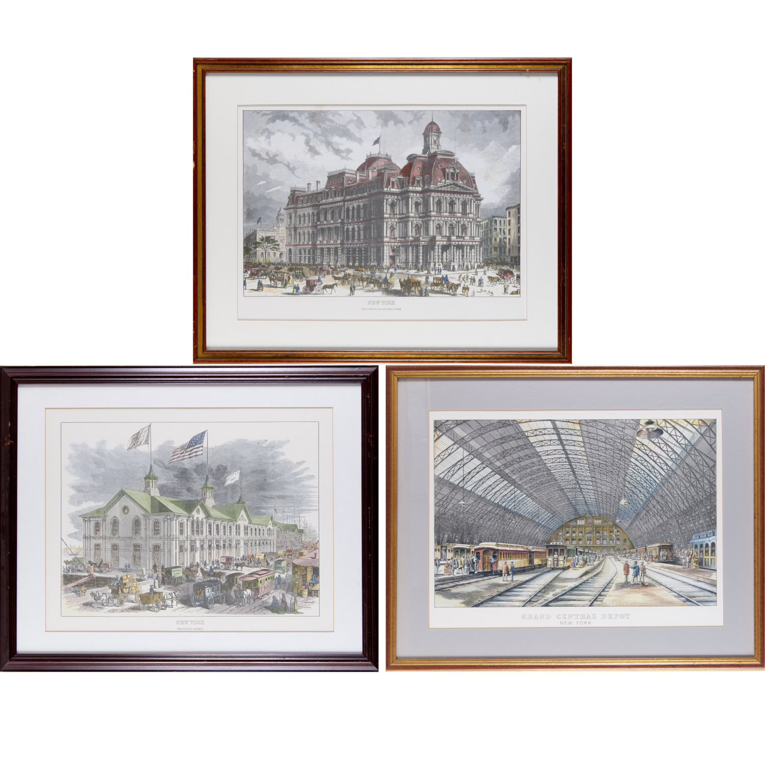 (3) HISTORICAL NEW YORK CITY COLOR LITHOGRAPHS