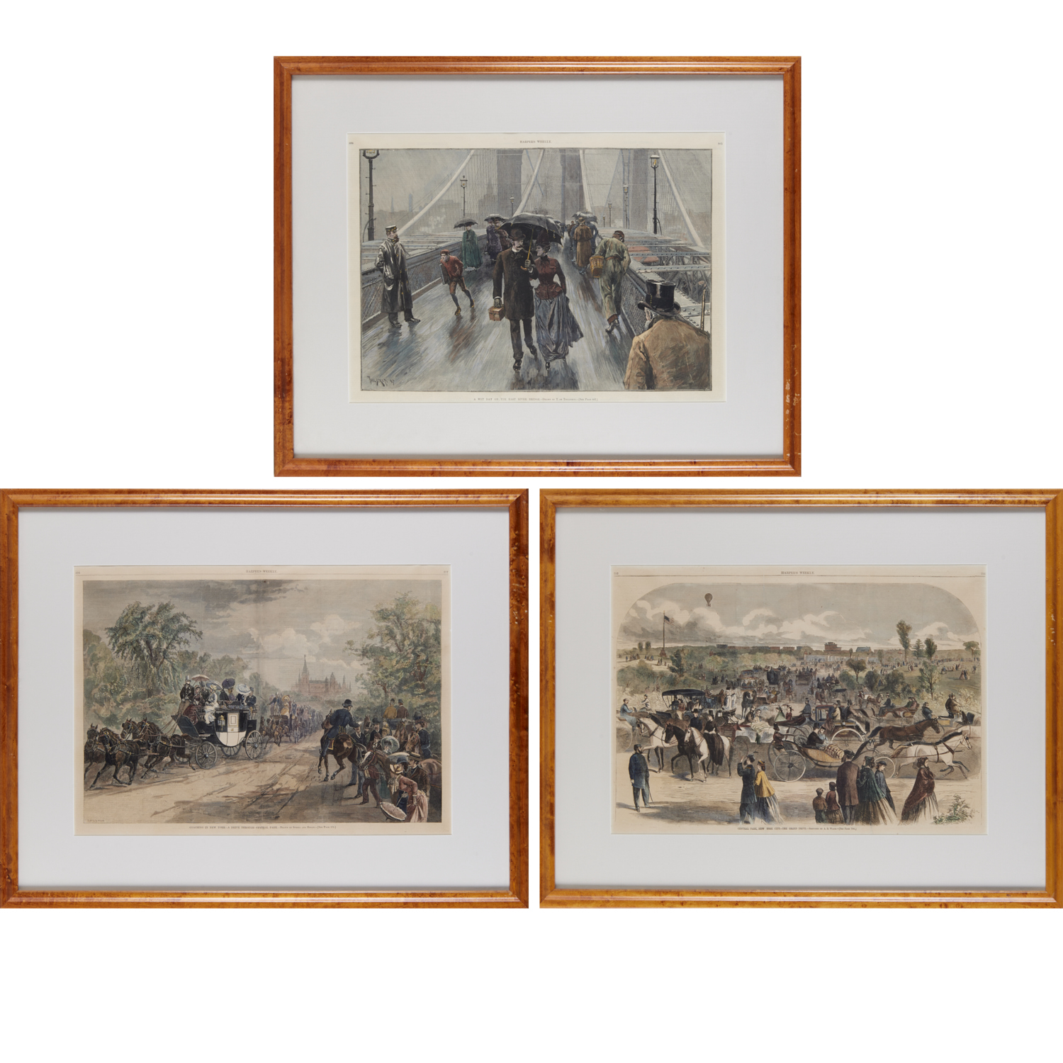 (3) HAND-COLORED ENGRAVINGS, NEW