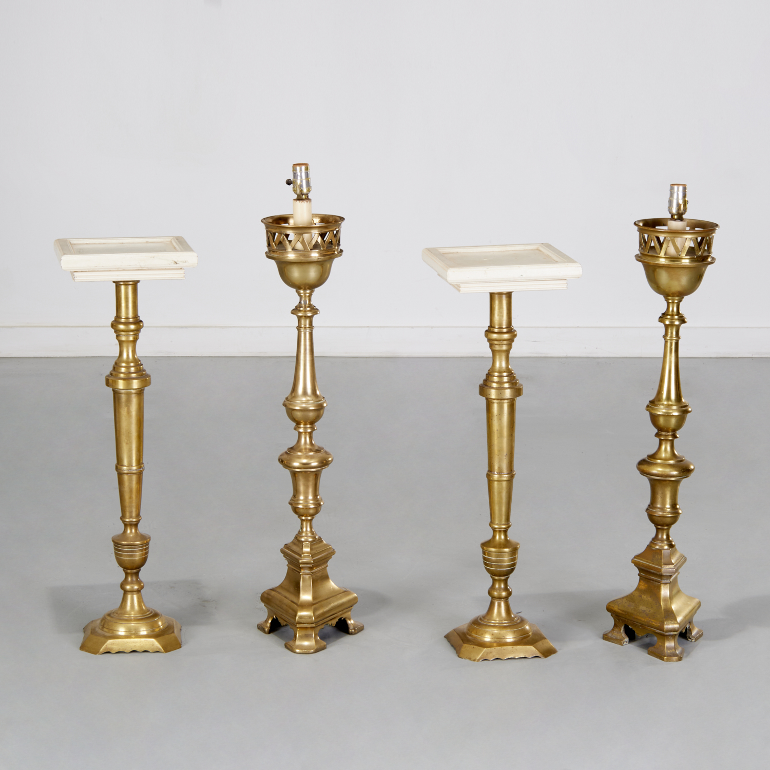LARGE CONTINENTAL CANDLESTICK LAMPS
