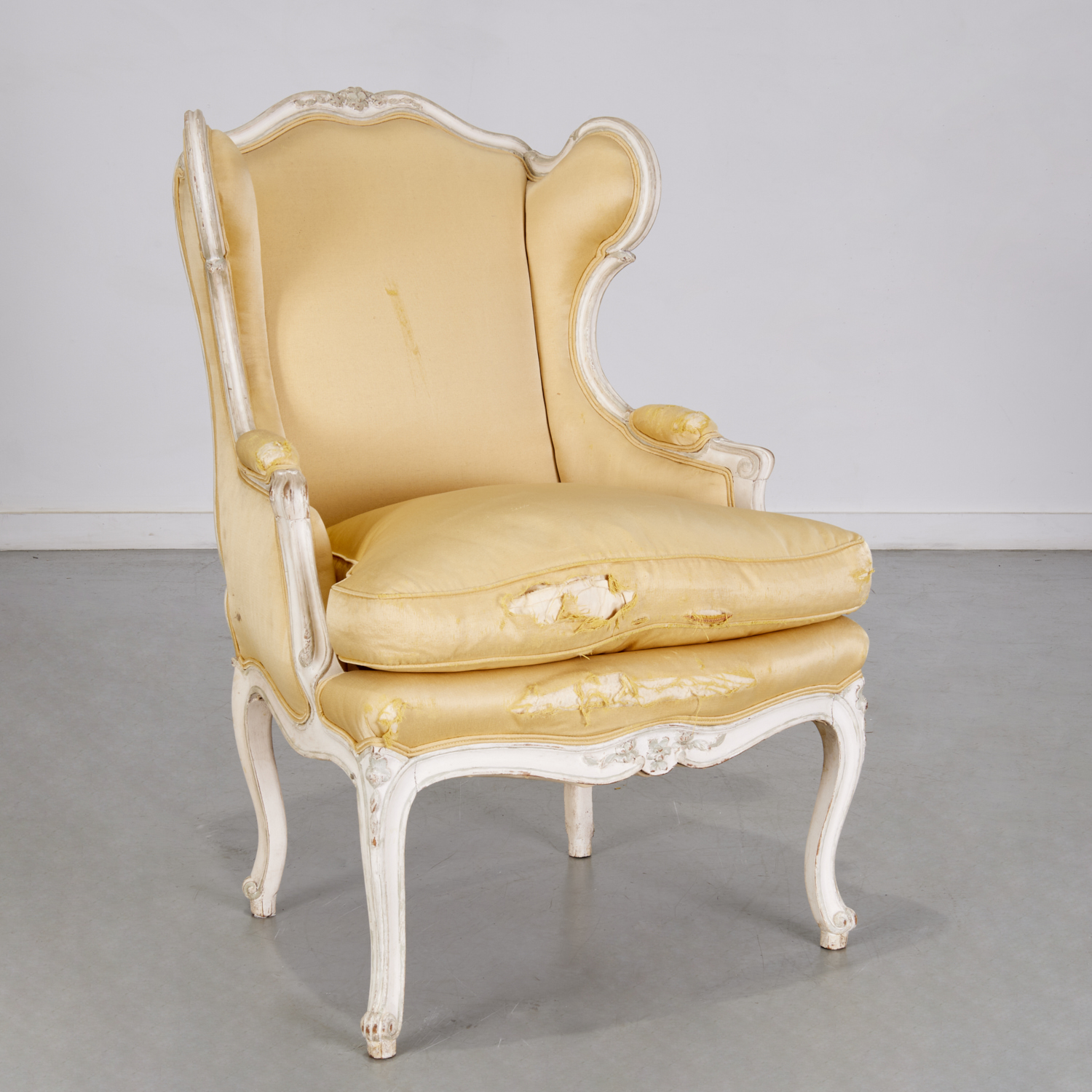 LOUIS XV STYLE PAINTED WING BACK
