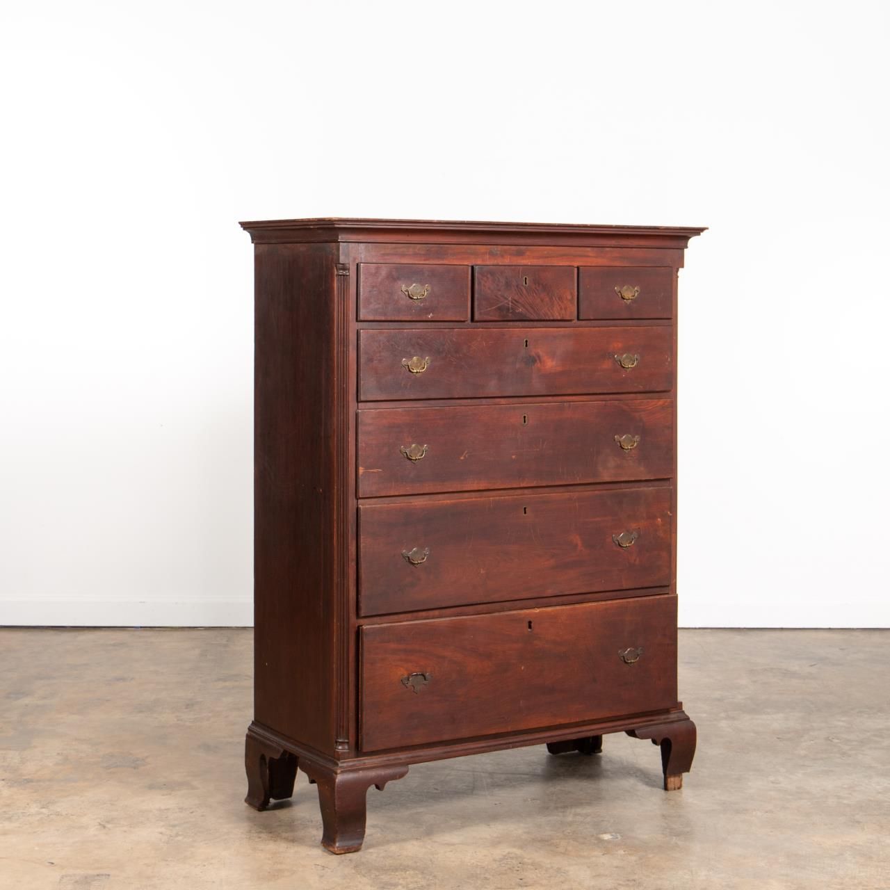 18TH C AMERICAN CHIPPENDALE WALNUT 35dd21