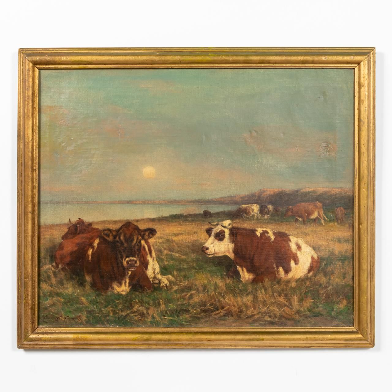 WILLIAM HENRY HOWE COWS OIL ON 35dd2b